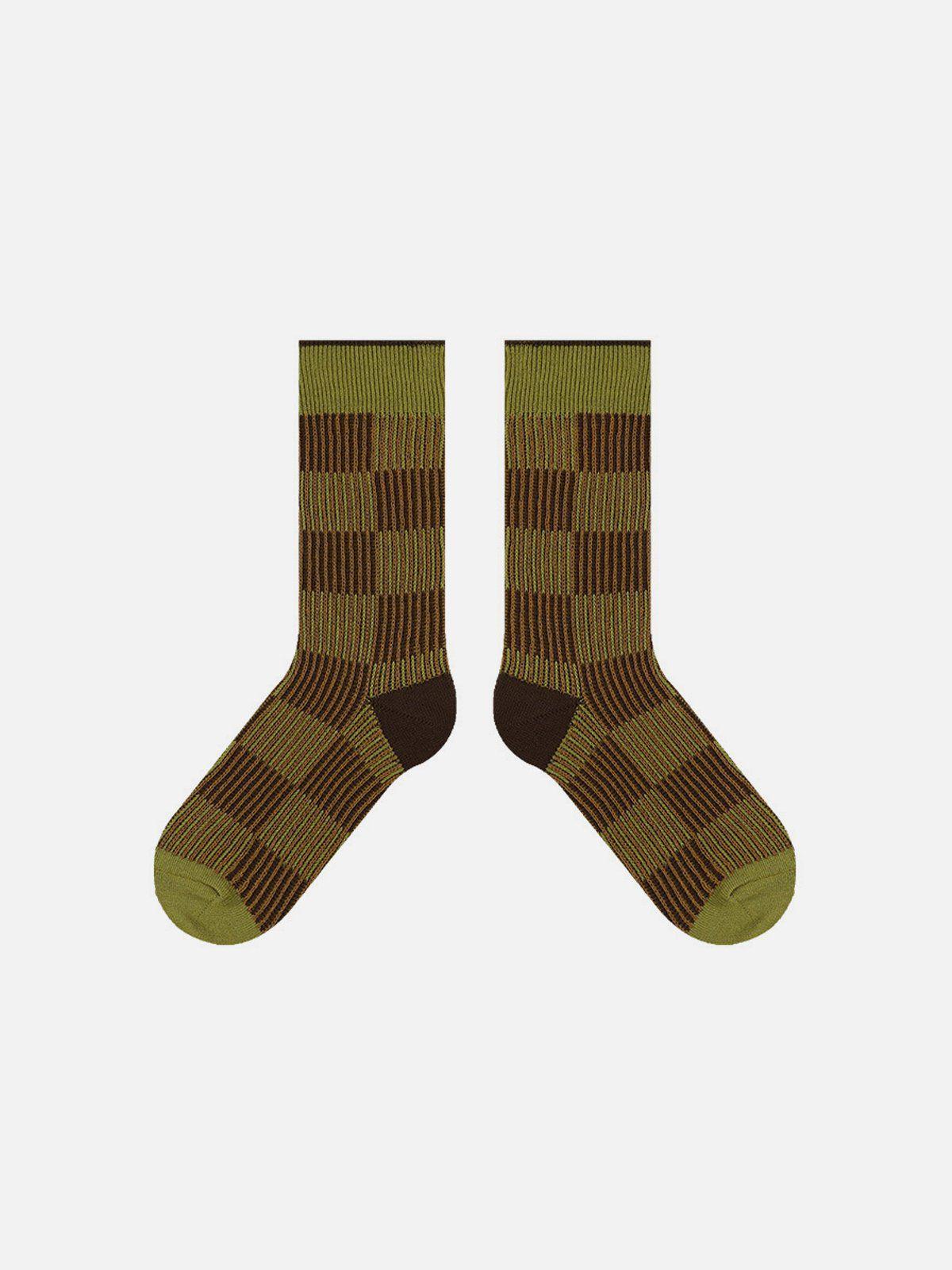 TALISHKO Vintage Stripe Plaid Socks
