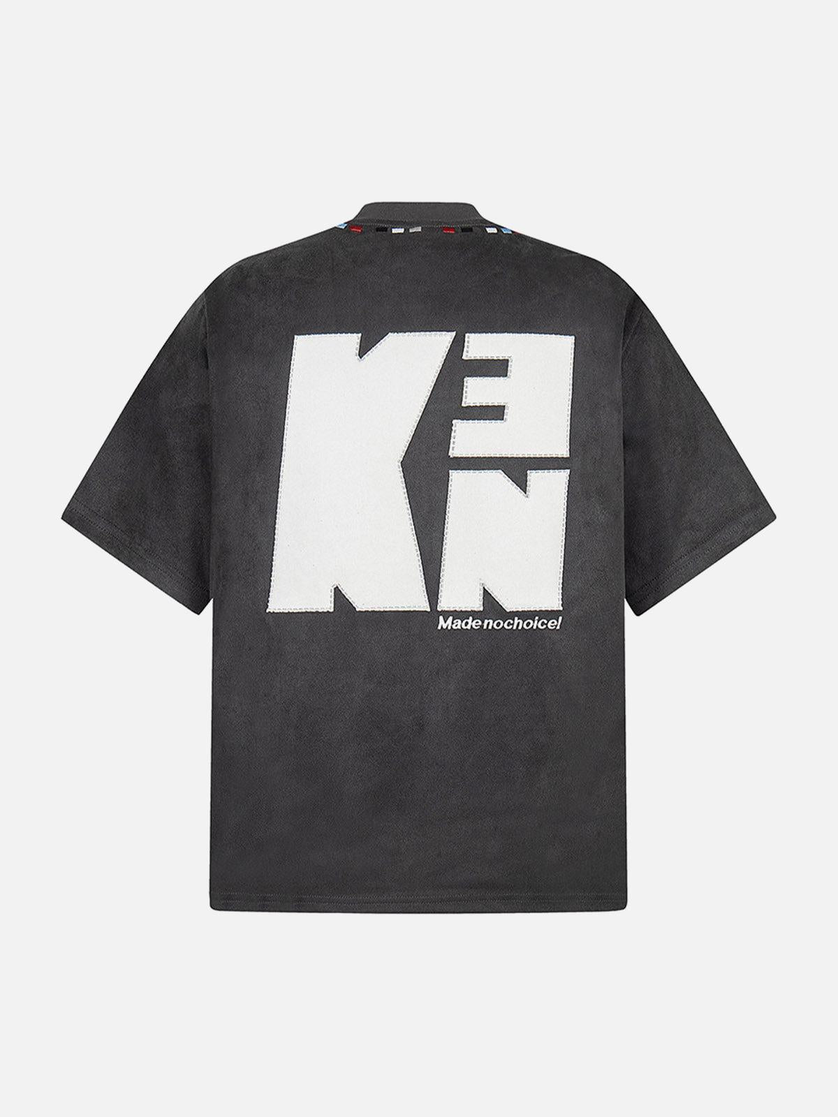 TALISHKO Embroidered Neckline Oversized T-Shirt
