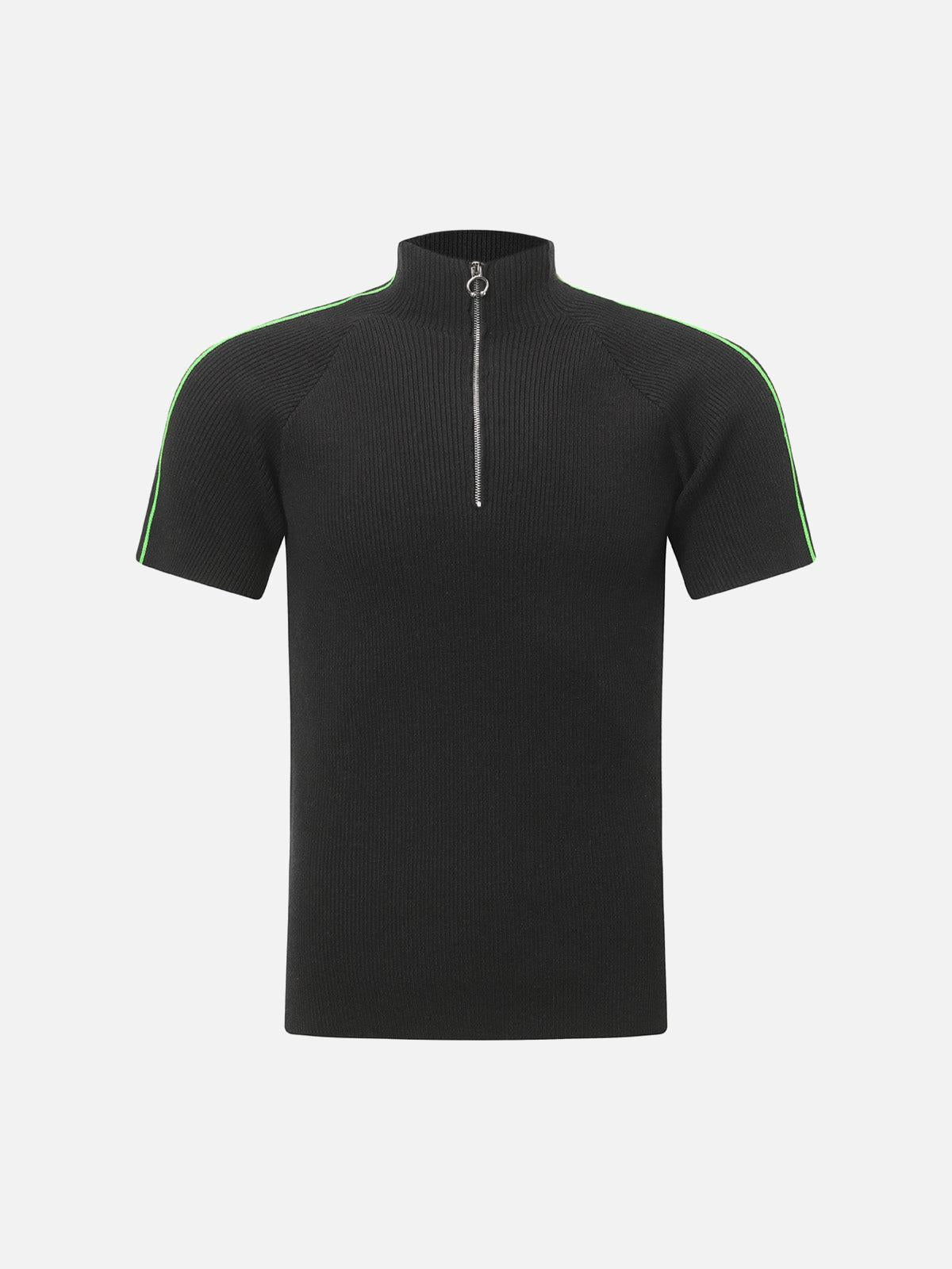 TALISHKO Retro Cleanfit Quarter Zip- Up T-Shirt