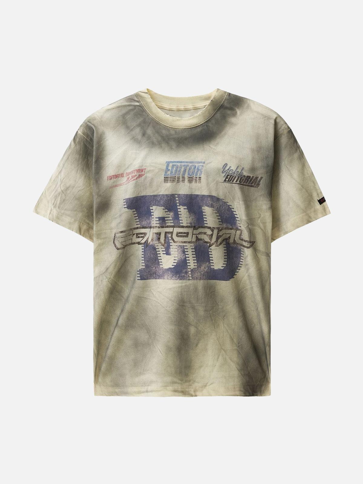 TALISHKO Dirty Wash Heavy Print Street Rap T-Shirt