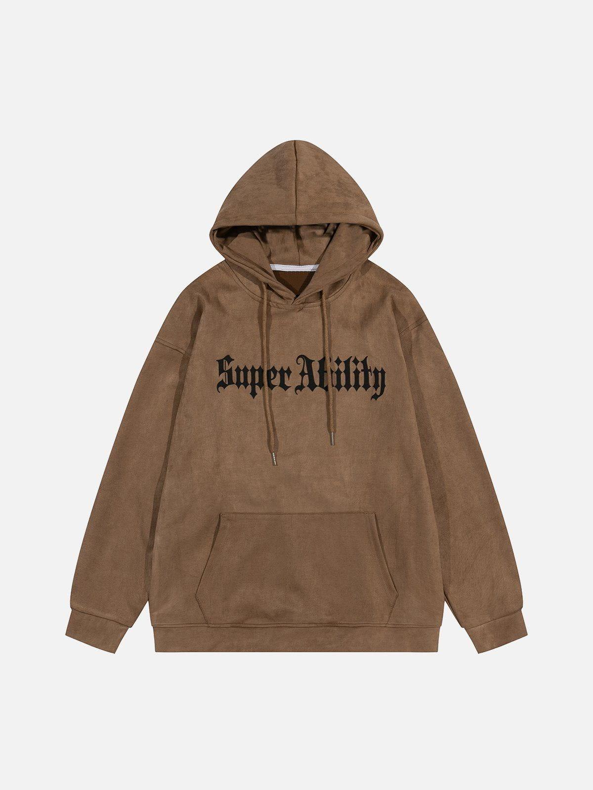 TALISHKO Suede Cross Print Hoodie