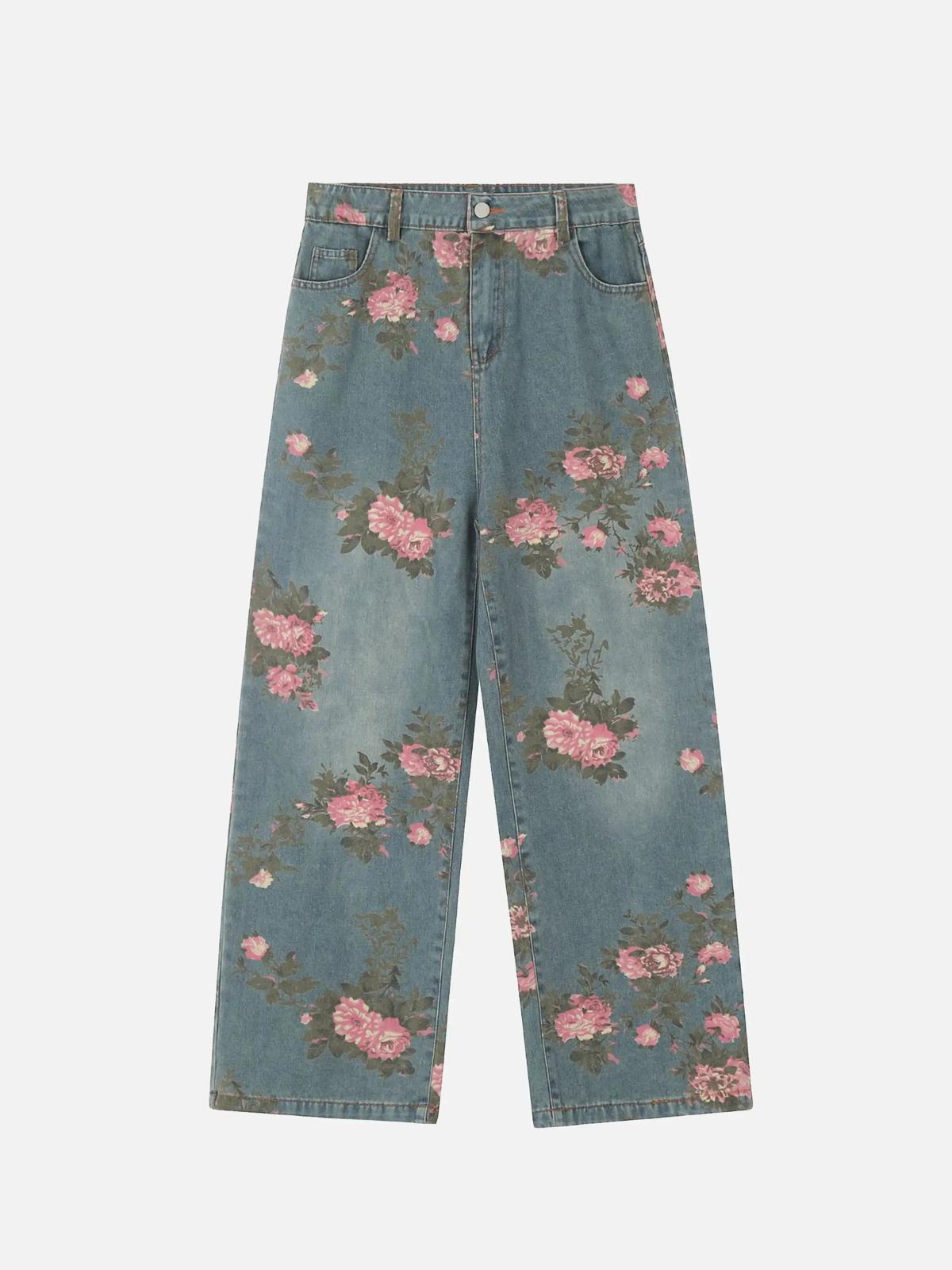 TALISHKO American Hip-Hop Vintage Rose Jeans