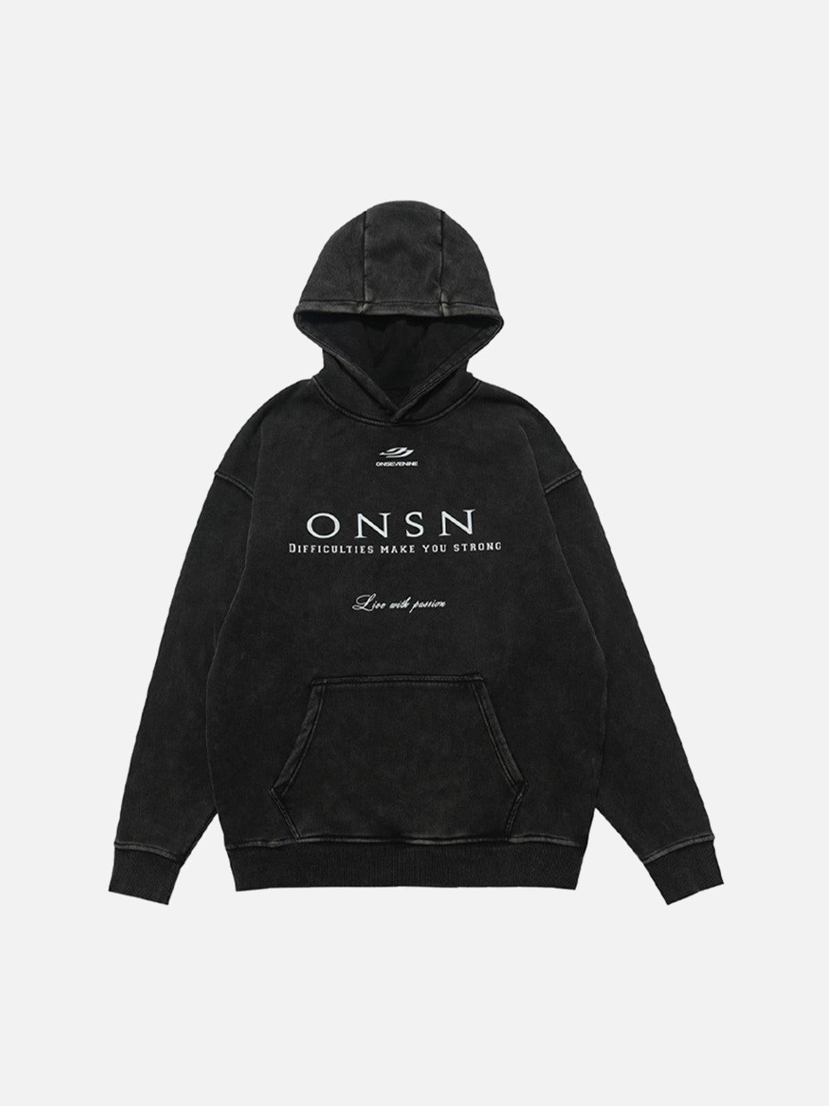 TALISHKO Heavy Washed Print Fleece Hoodie