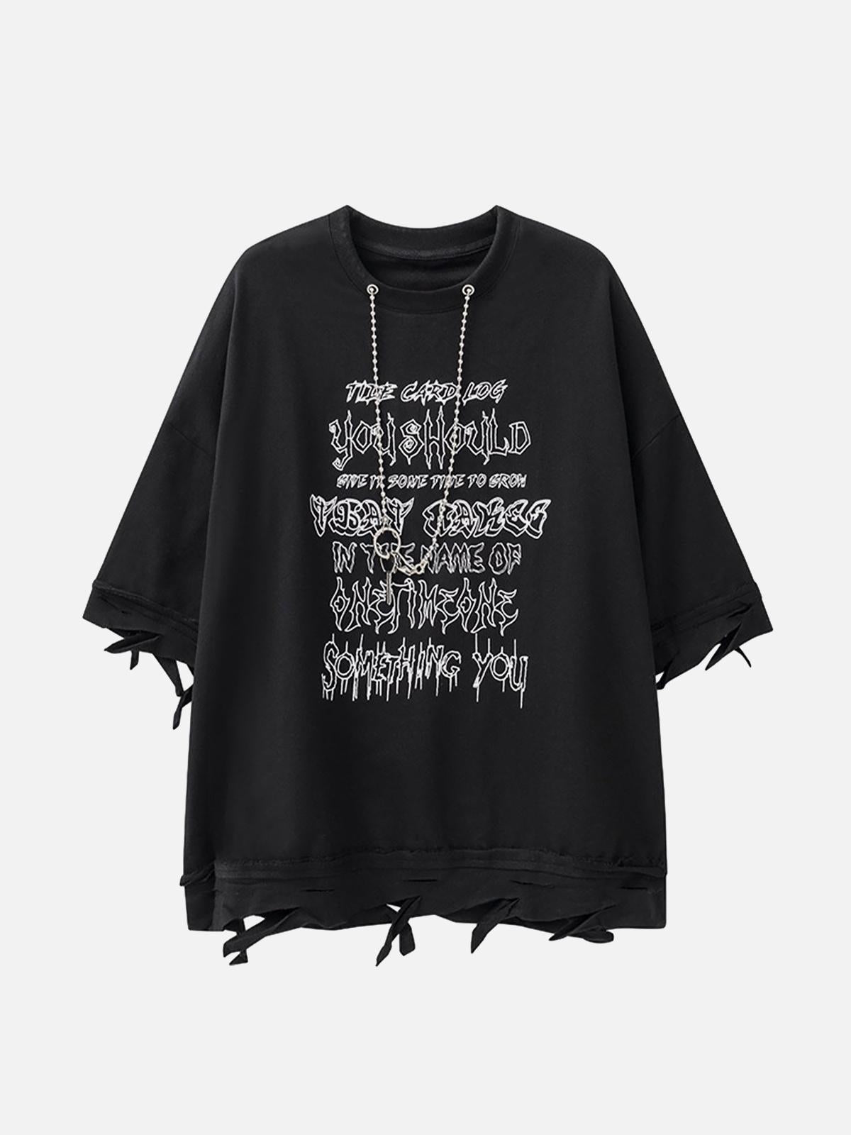 TALISHKO Chain Decorated Oversized T-Shirt
