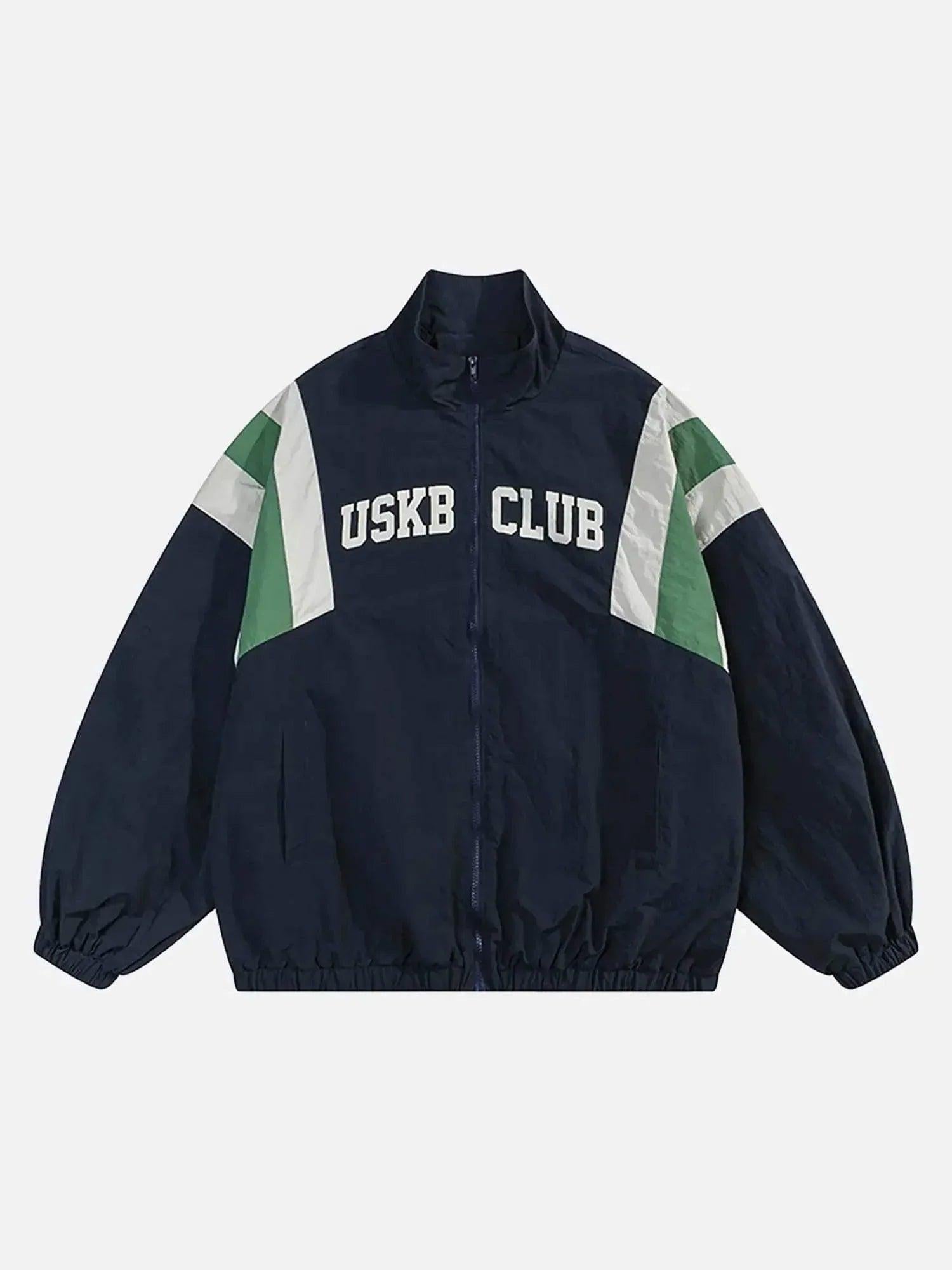 TALISHKO Patchwork Contrasting Windbreaker Jacket