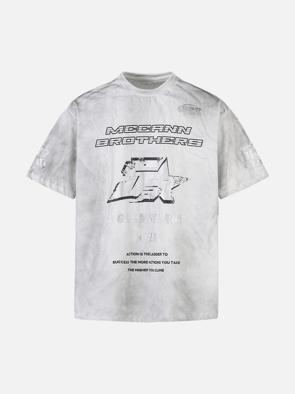 TALISHKO Distressed Dirty Dyed Print T-Shirt