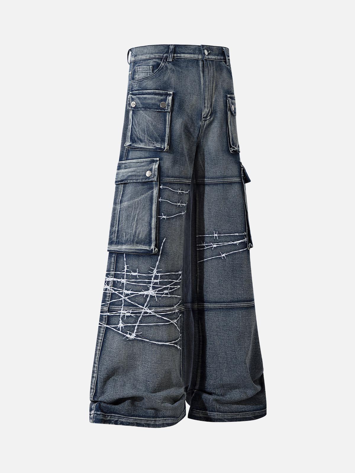TALISHKO High Street Embroidery Hip-Hop Jeans