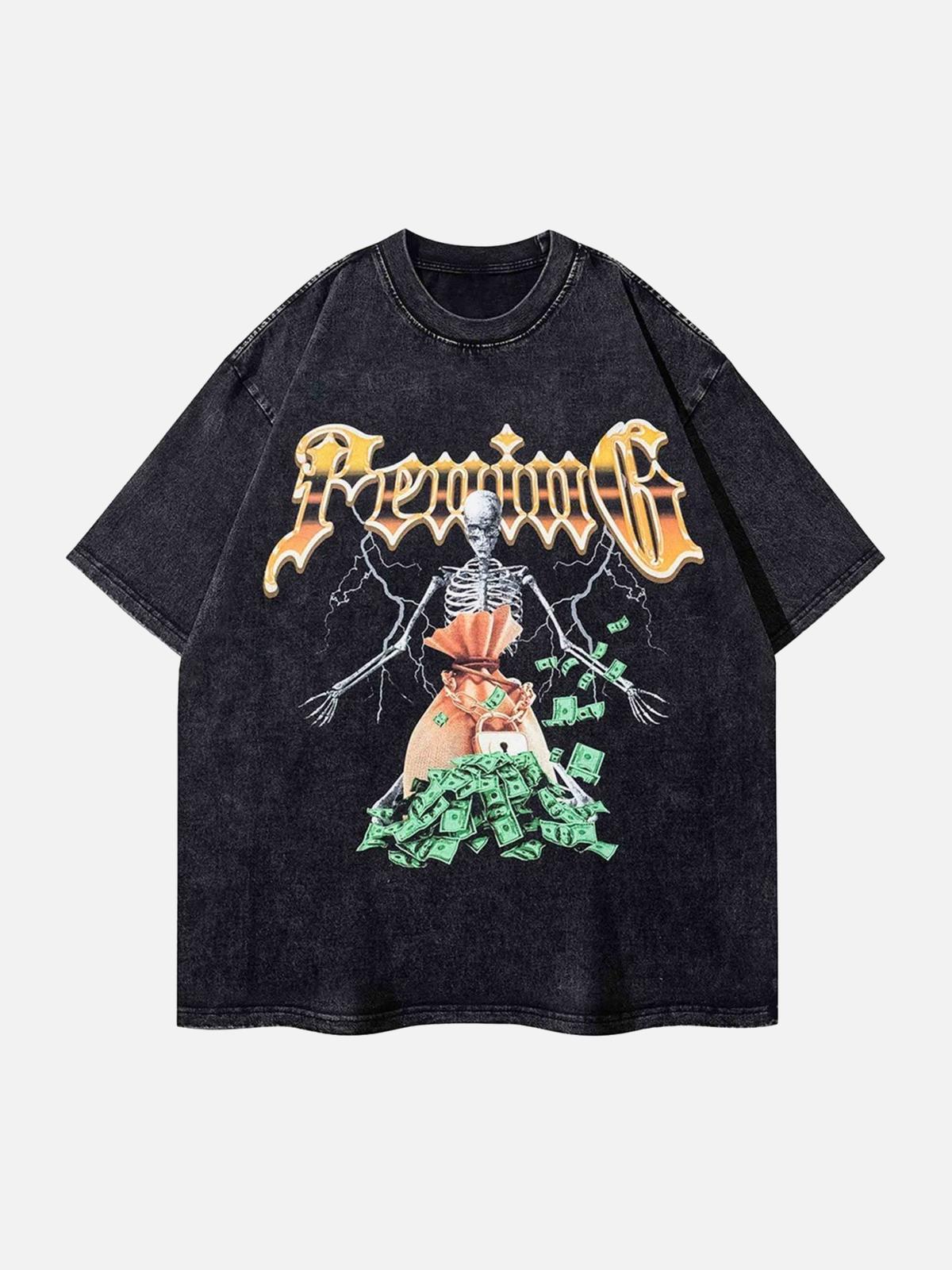 TALISHKO Hip Hop Skull Print T-Shirt