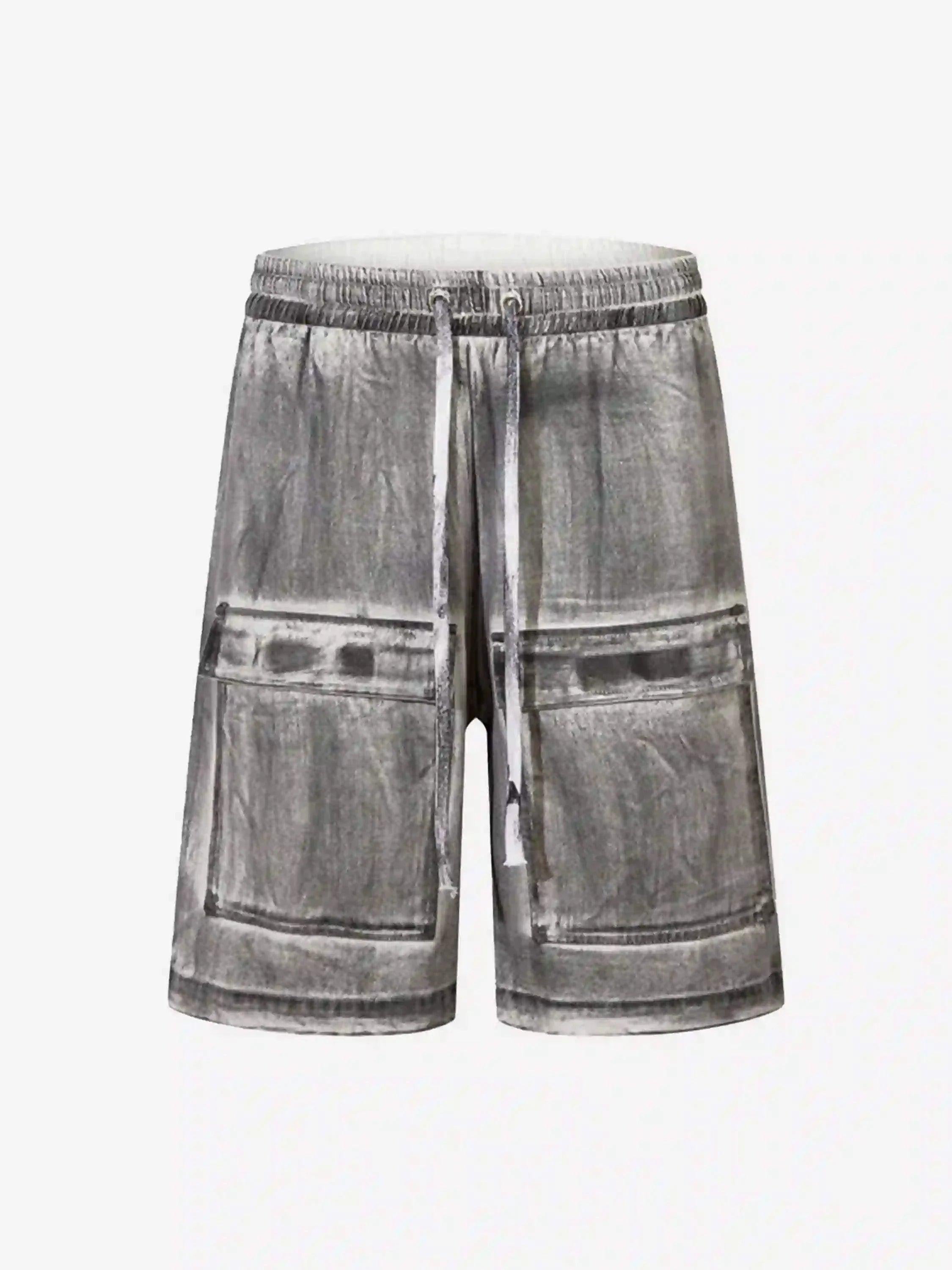 TALISHKO American Retro Distressed Multi-Pocket Cargo Shorts