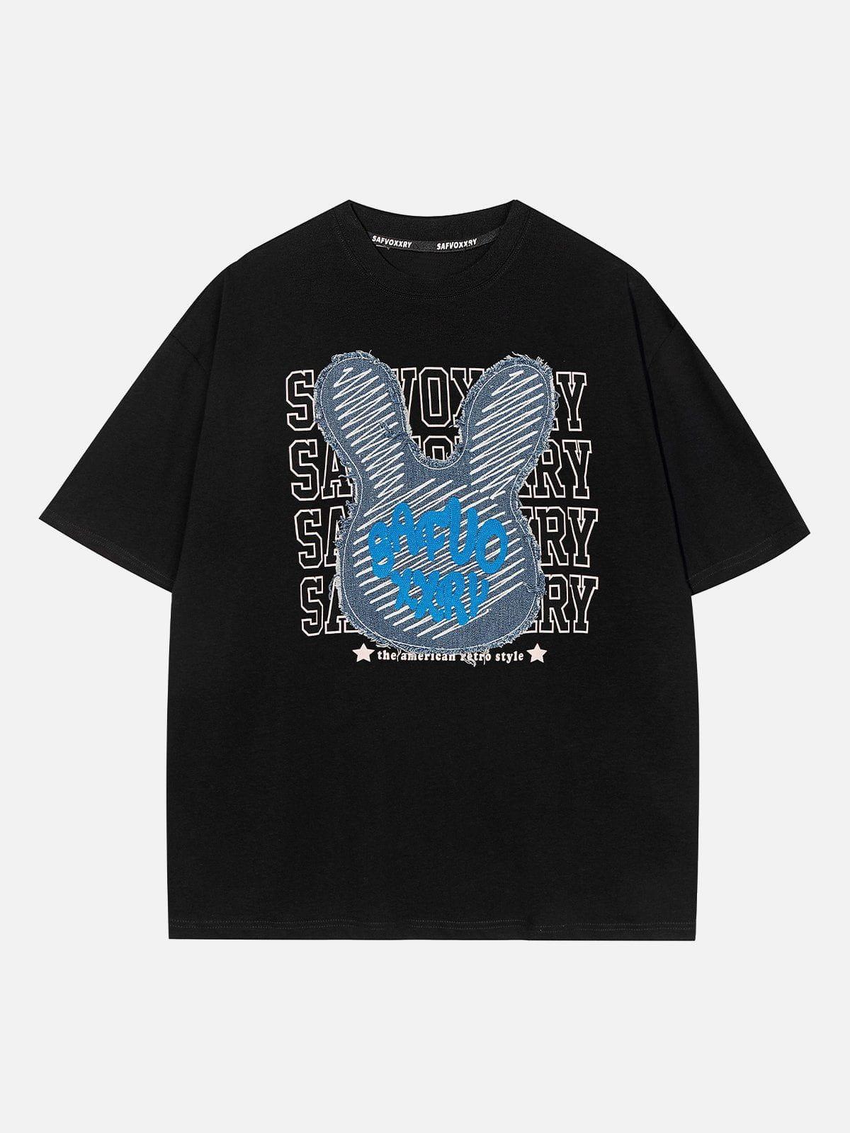 TALISHKO Rabbit Embroidery Print Tee