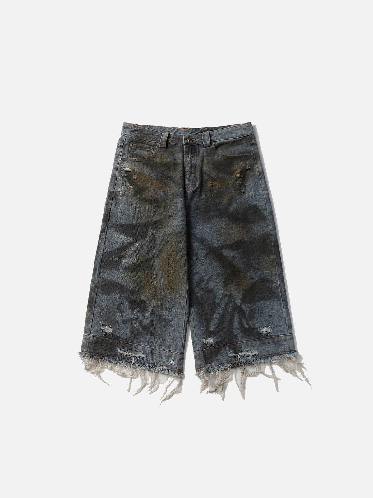 TALISHKO Graffiti Fringe Jorts