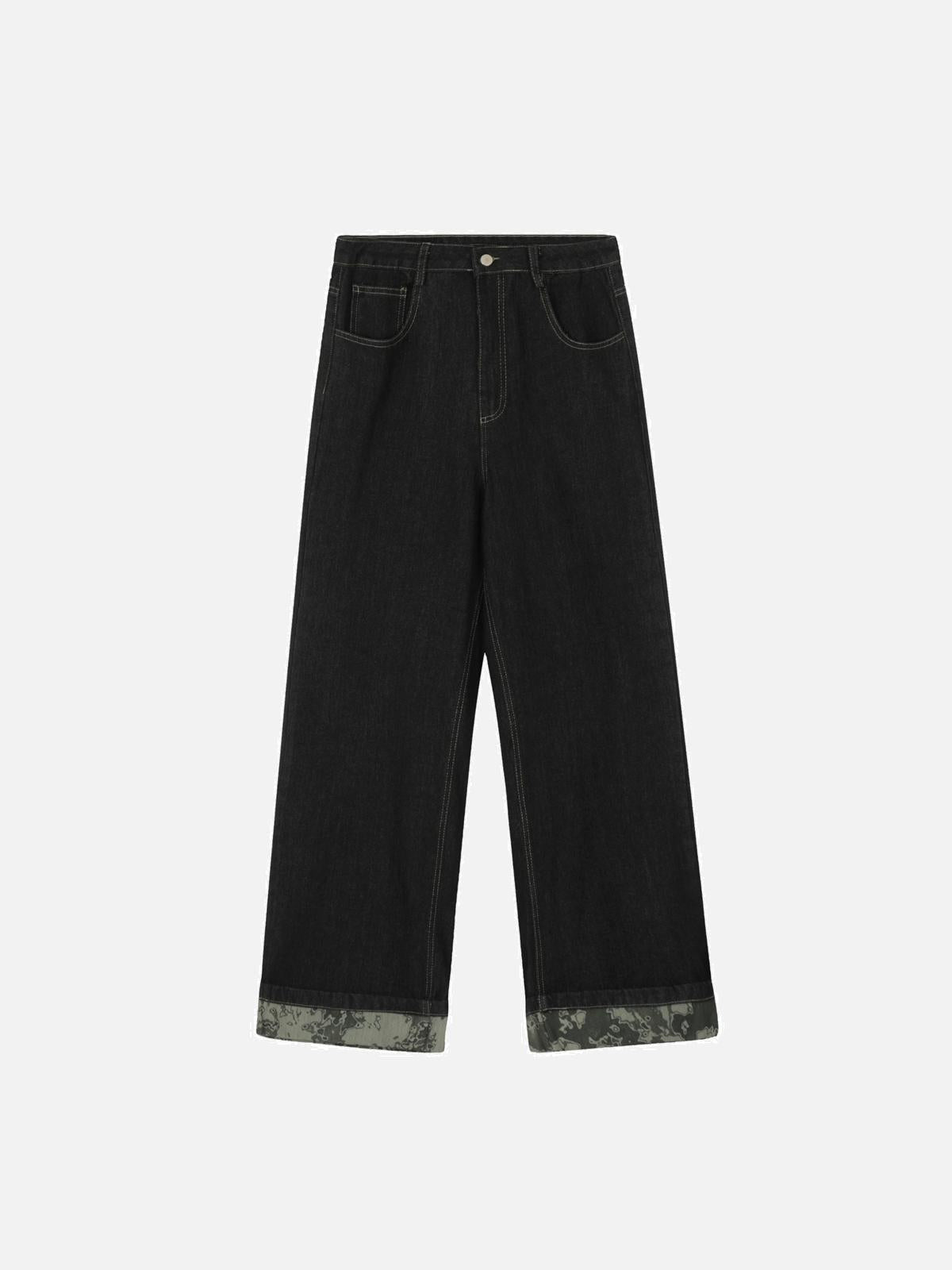 TALISHKO Vintage Straight Leg Rolled Hem Jeans
