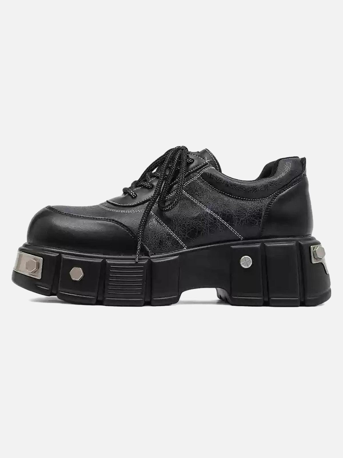 TALISHKO Metal Plate Chunky Leather Shoes