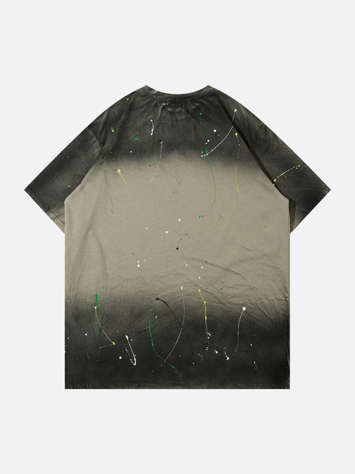 TALISHKO Tie Dye Splash Ink Washed Tee