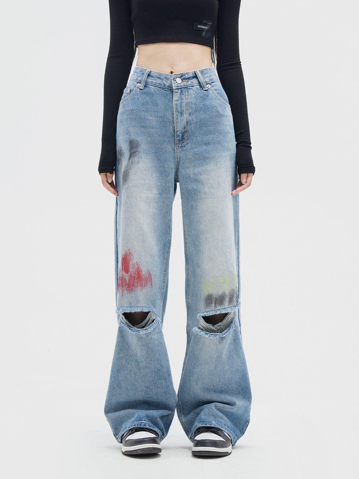 TALISHKO Graffiti Distressed Jeans
