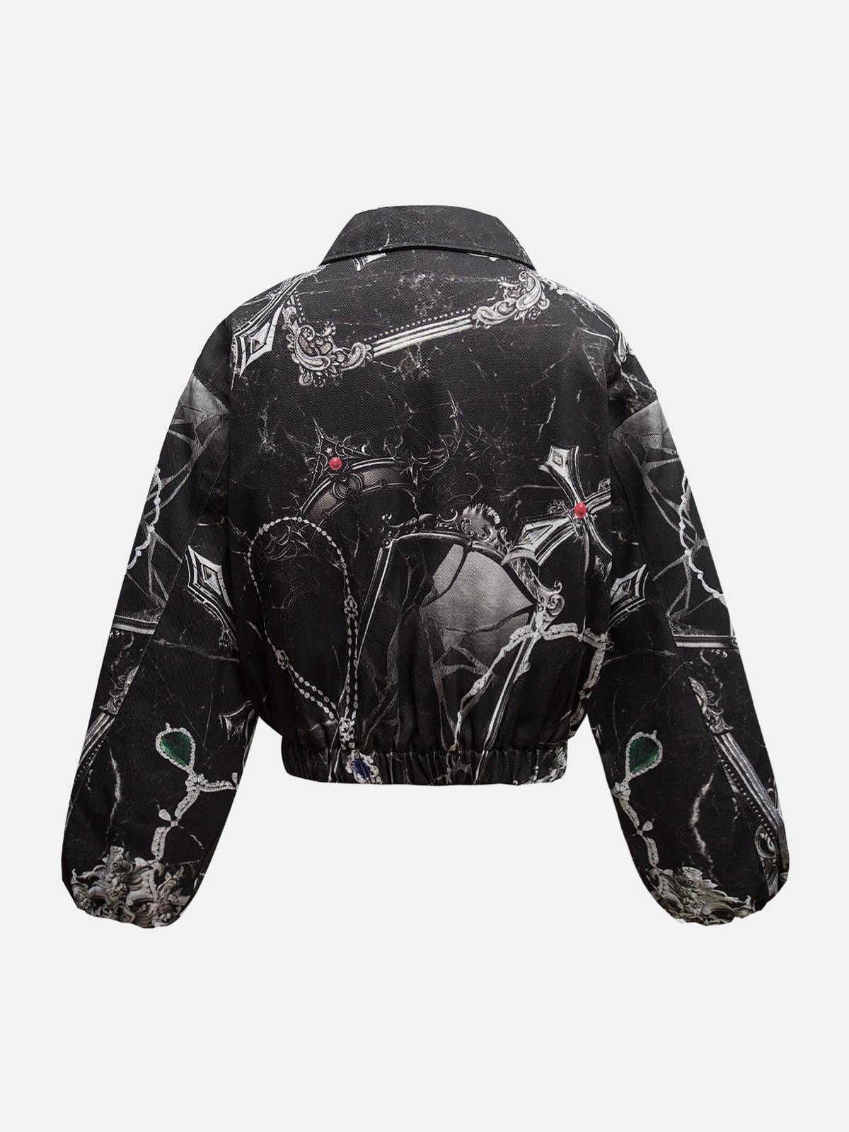 TALISHKO Gem Printed Quilted Bomber Jacket