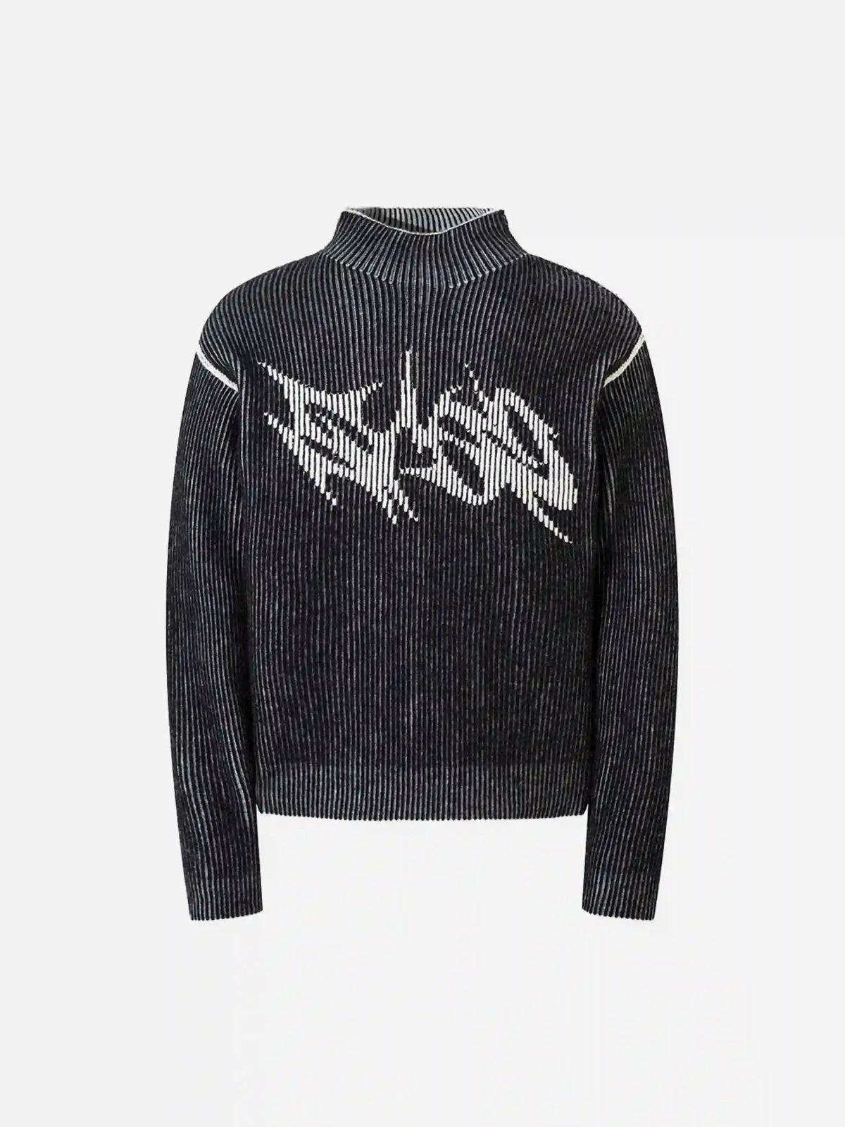 TALISHKO Jacquard Half Turtleneck Knitted Sweater