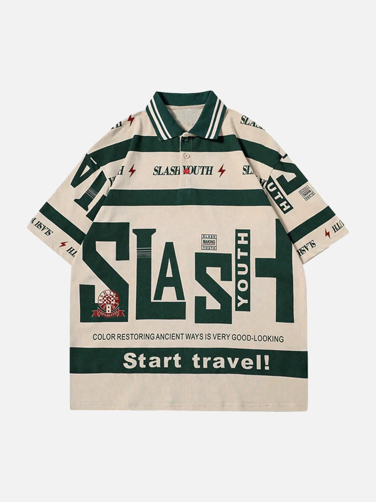TALISHKO Contrast Color Slash Polo Shirt