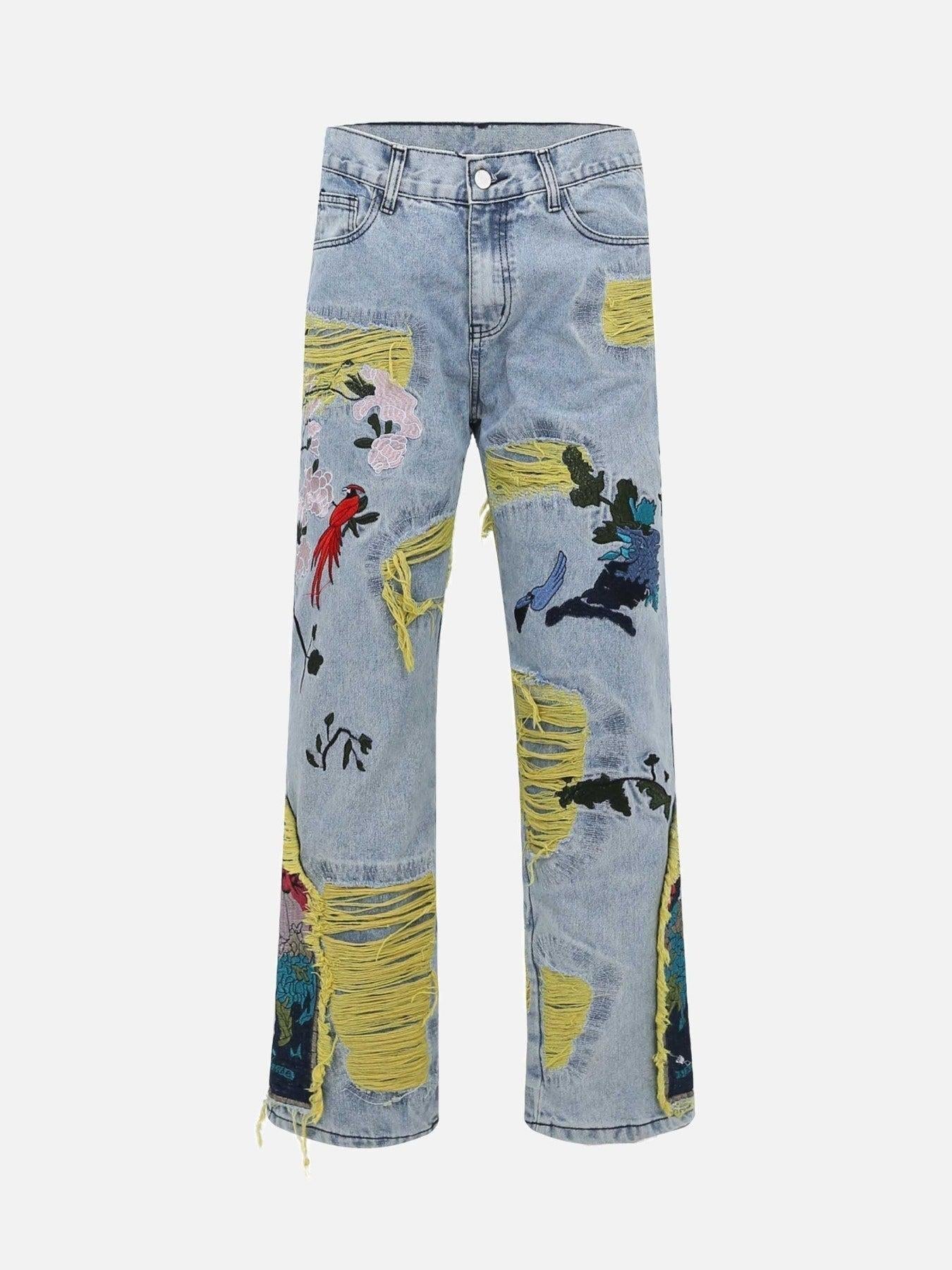 TALISHKO Plum Embroidery Jeans