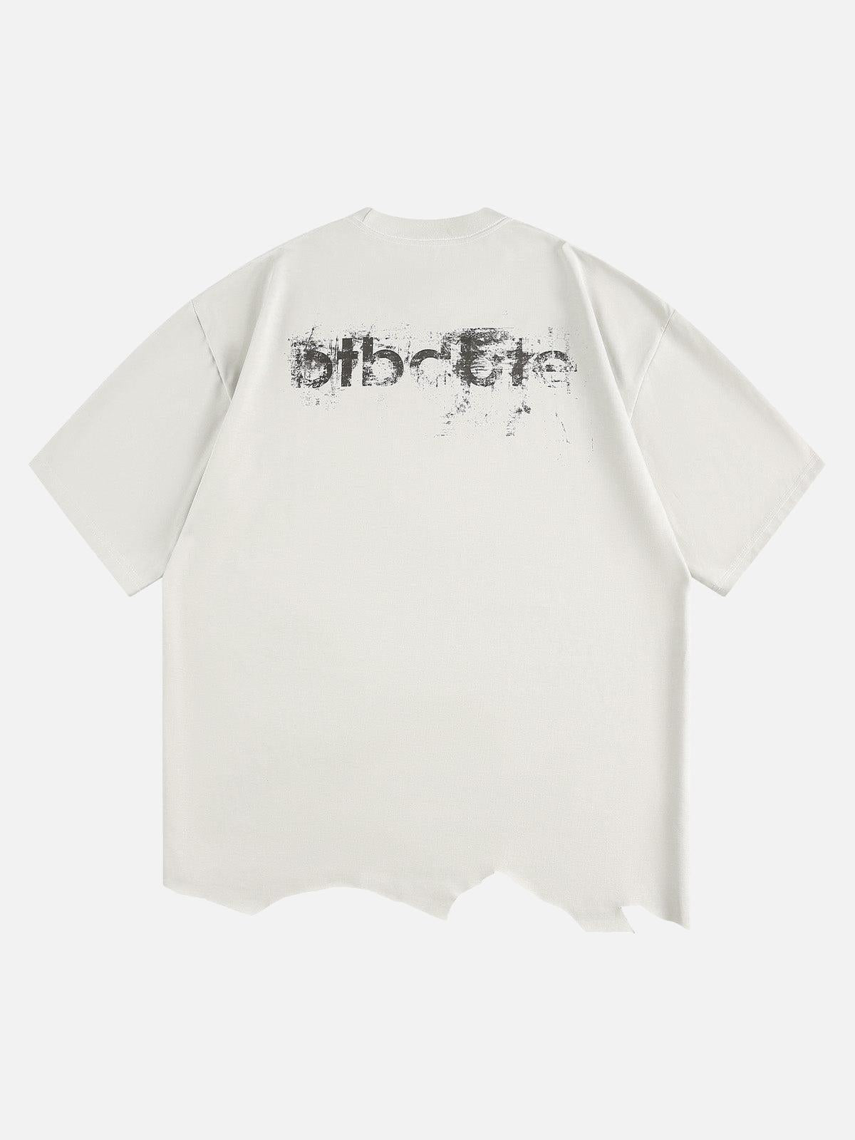 TALISHKO Tattered Design Printed T-Shirt