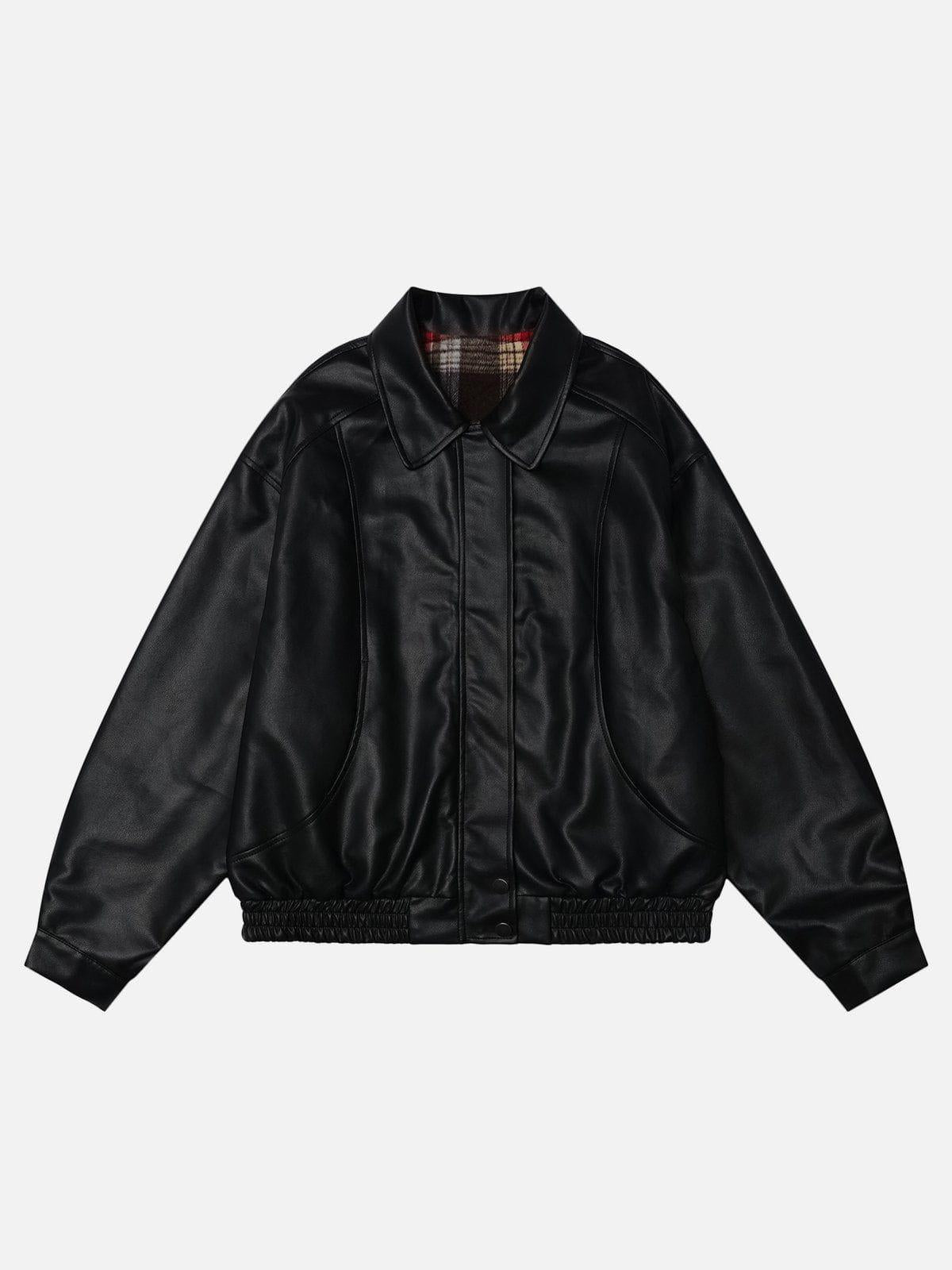 TALISHKO Plaid Reversible Leather Jacket