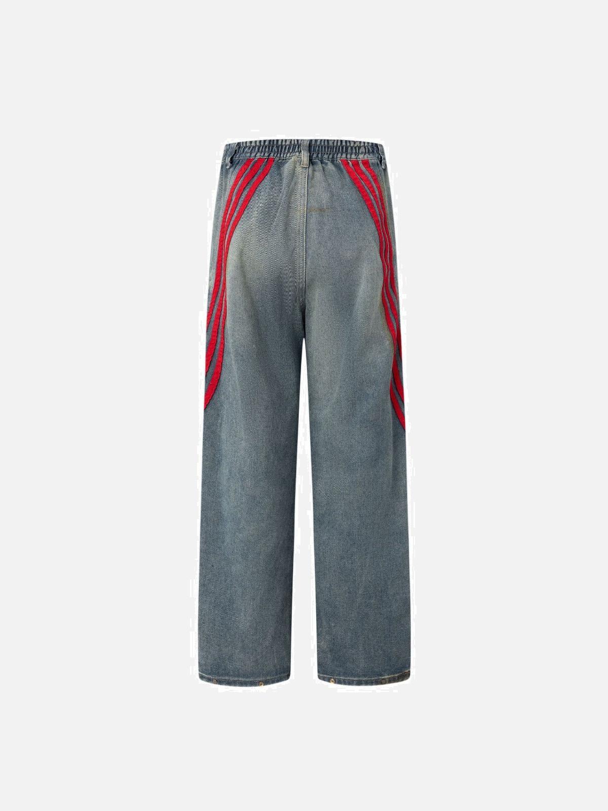 TALISHKO Striped Vibe Straight Jeans