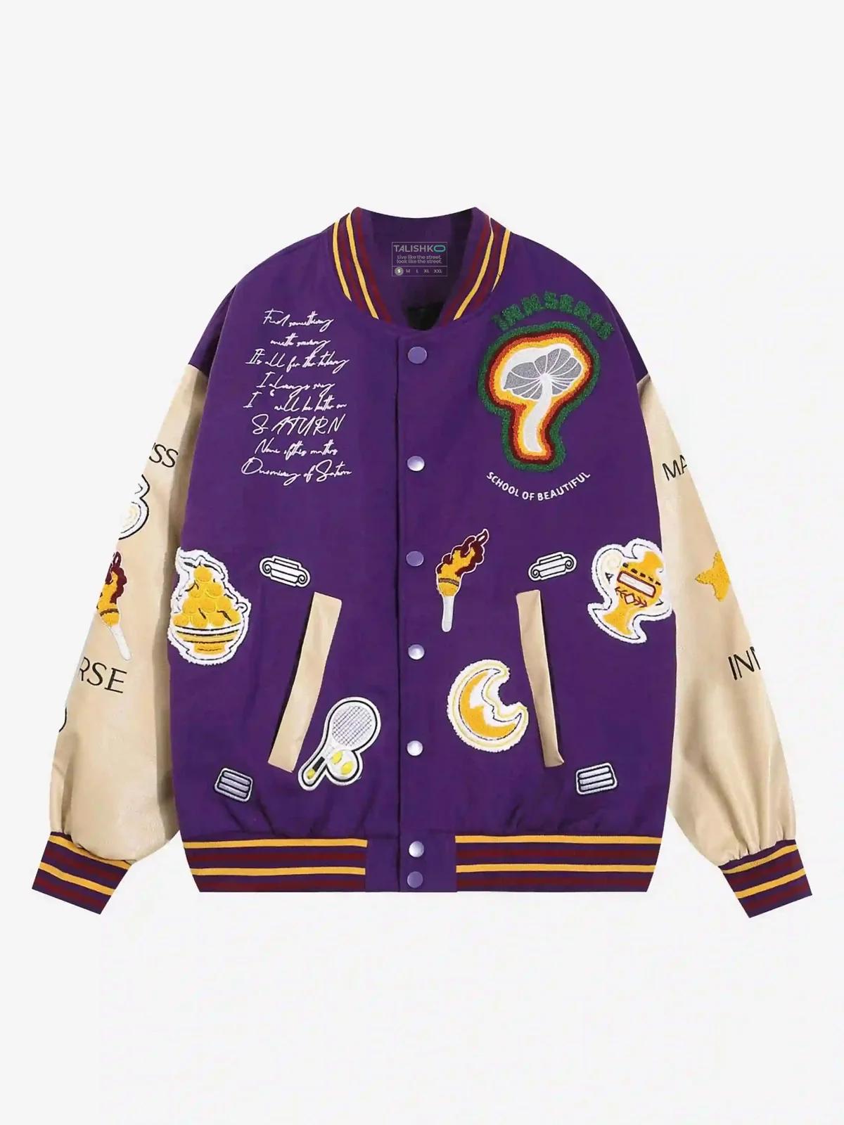 TALISHKO American Street Retro Embroidered Baseball Jacket