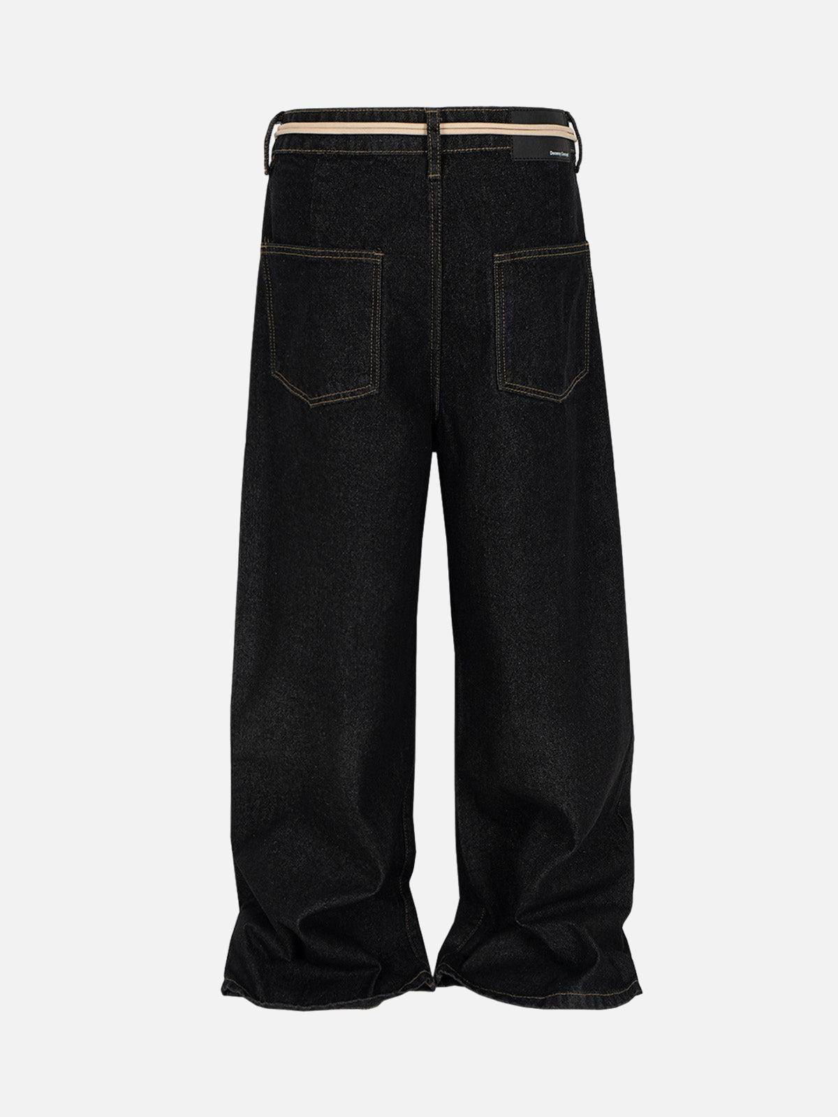 TALISHKO Cleanfit Buckle Belt Baggy Jeans