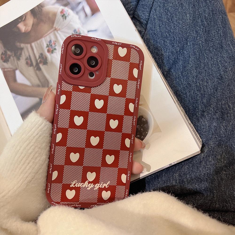 TALISHKO Red Love Lattice iPhone Case