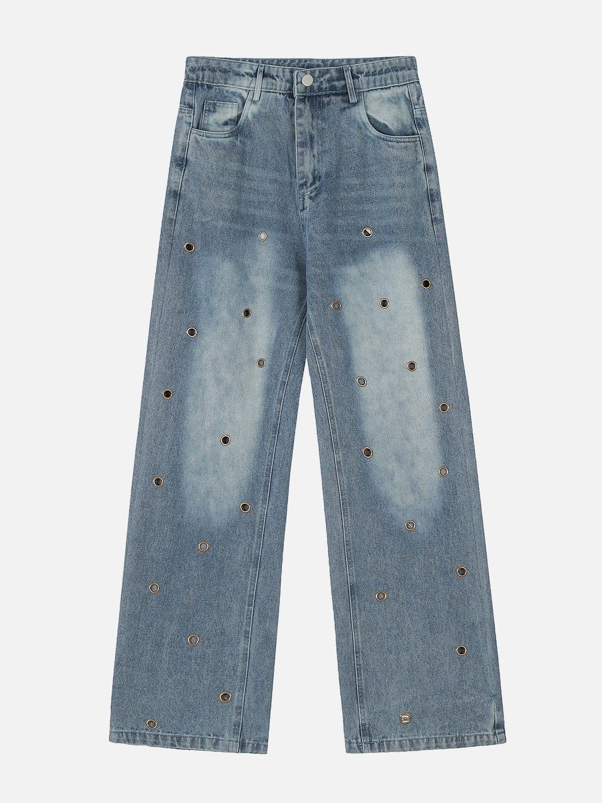 TALISHKO Circle Cut-Out Jeans