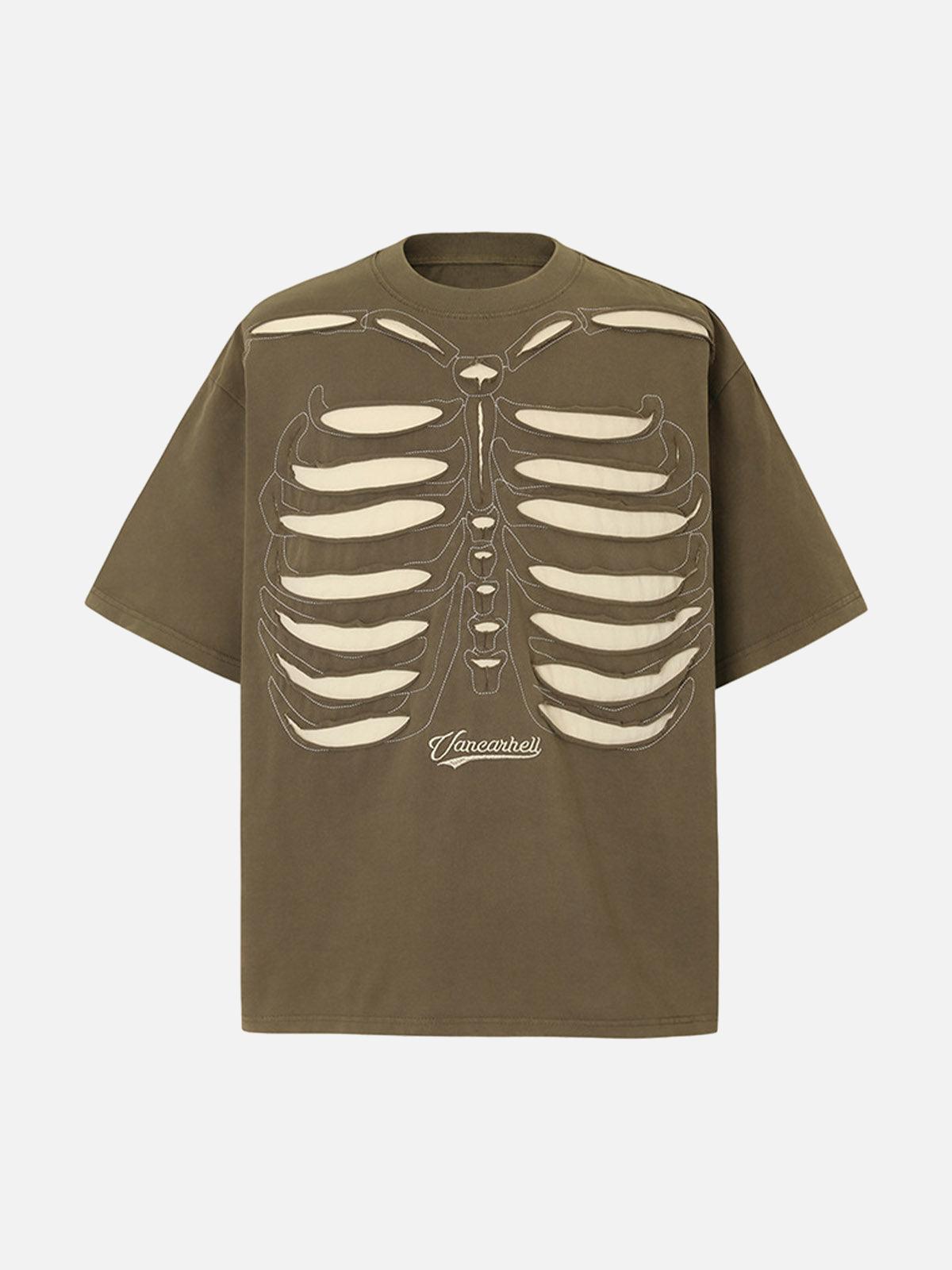 TALISHKO Skeleton Design Print Oversized T-Shirt