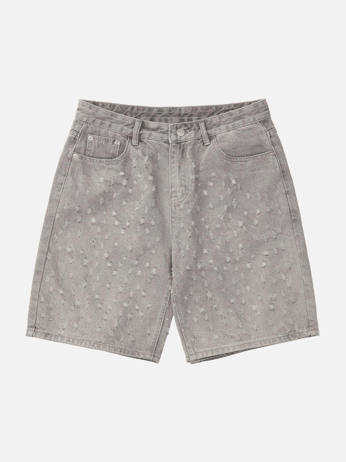 TALISHKO High Street Niche Design Ripped Denim Shorts