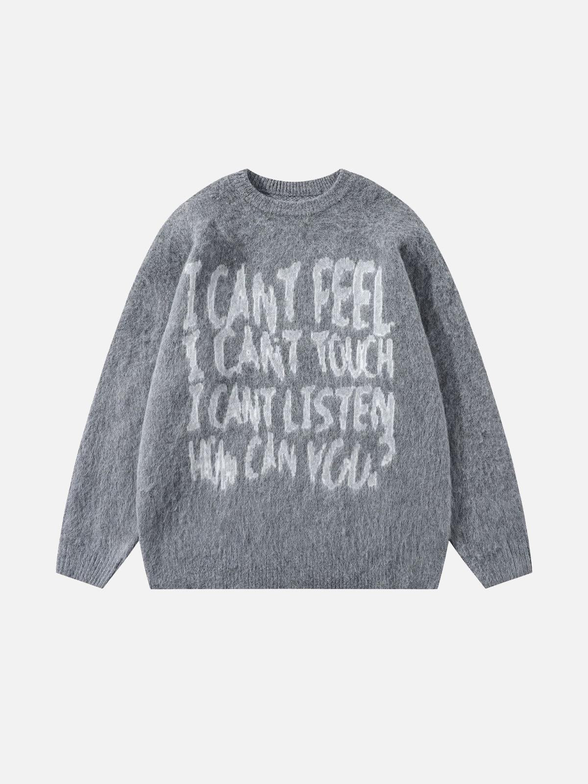 TALISHKO Vintage Print Letter Sweater
