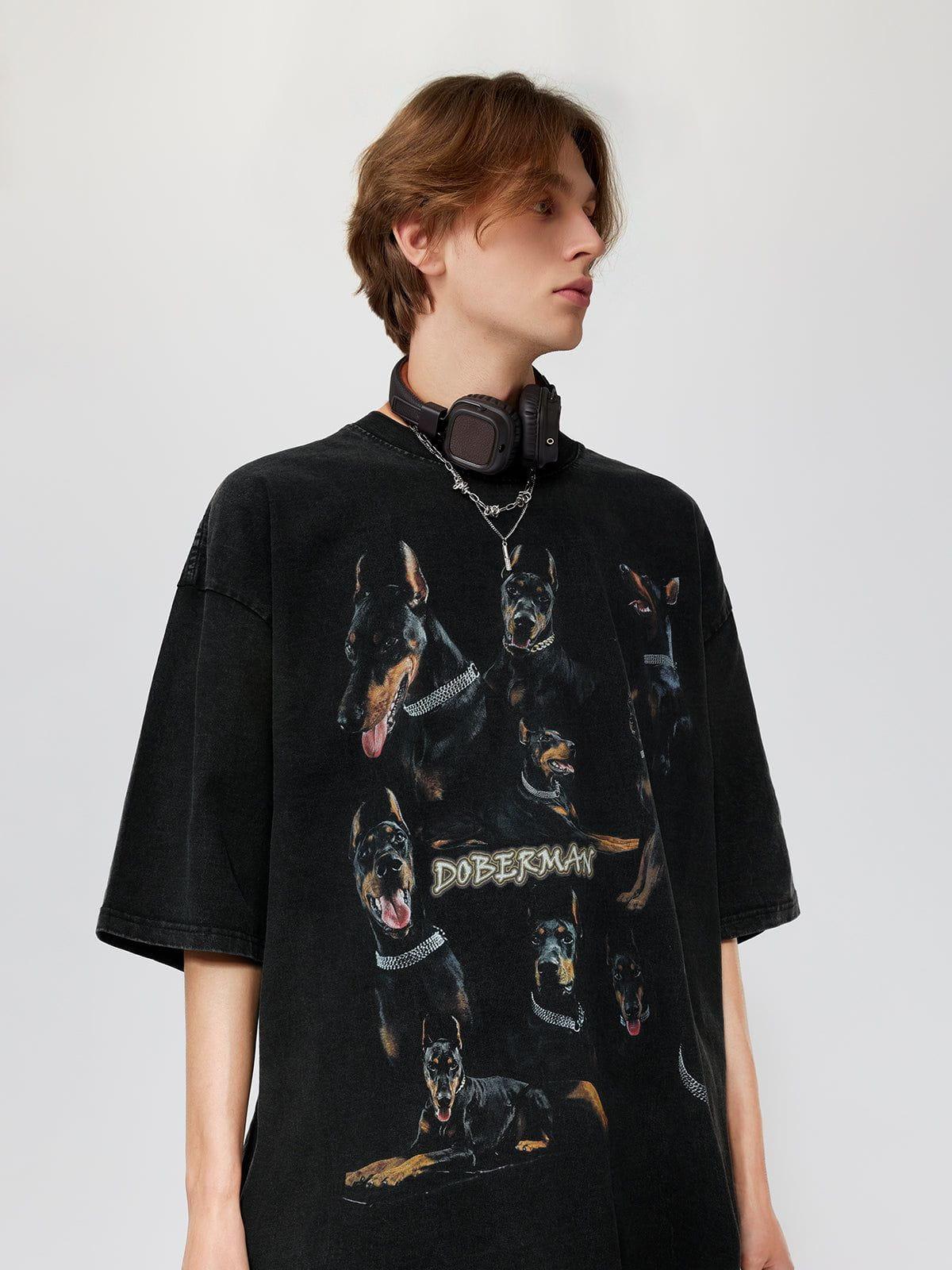 TALISHKO Washed Doberman Graphic Tee