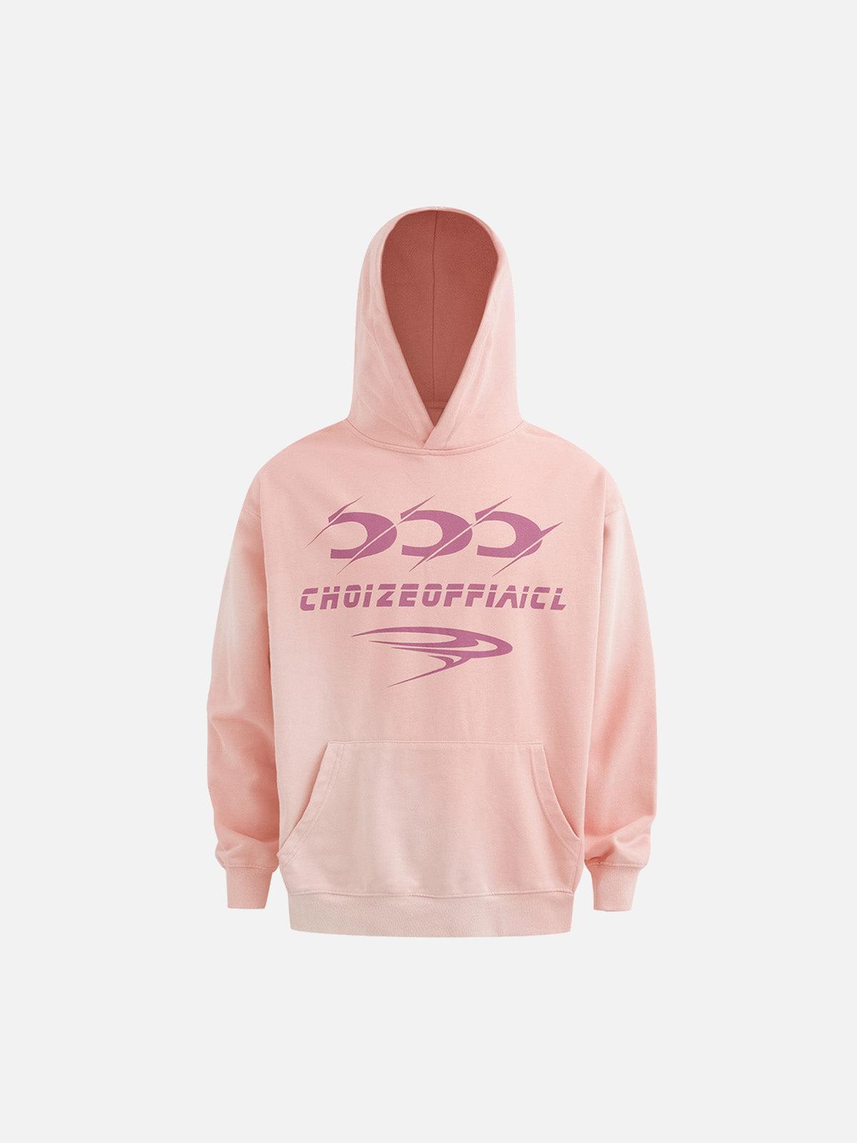 TALISHKO Heavy Washed Letter Print Hoodie