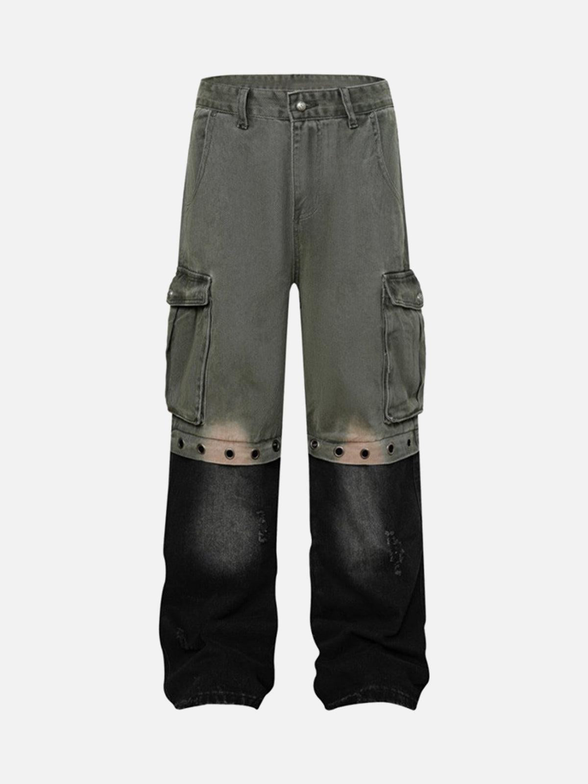 TALISHKO Deconstructed Detachable Split Cargo Jeans