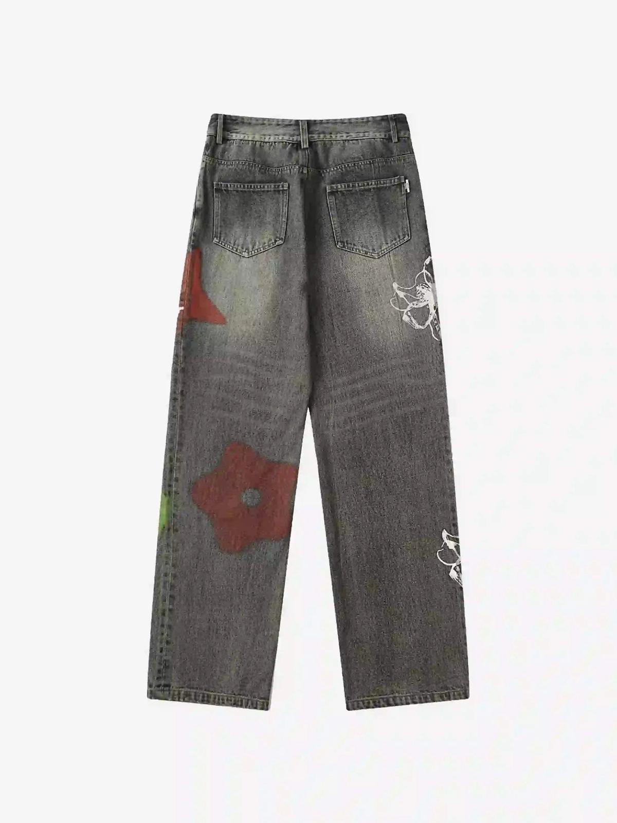 TALISHKO Hip Hop Street Graffiti Jeans