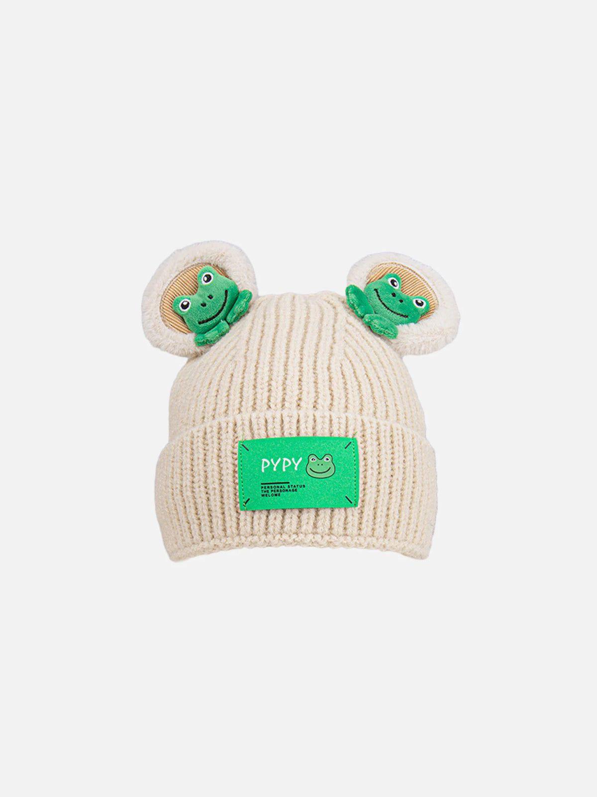 TALISHKO Cute Cartoon 3D Frog Knitting Hat