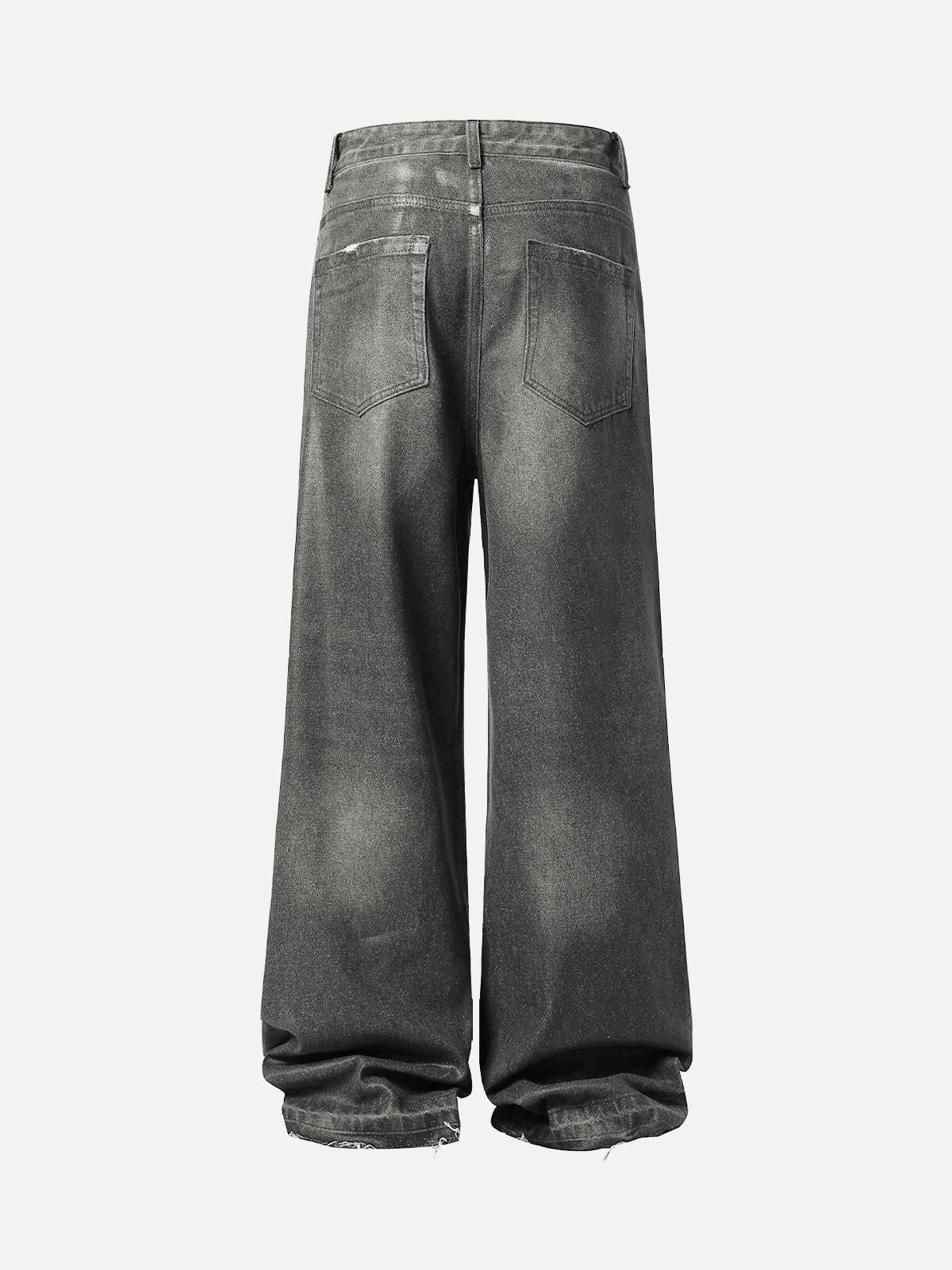 TALISHKO Washed Batik Straight Jeans