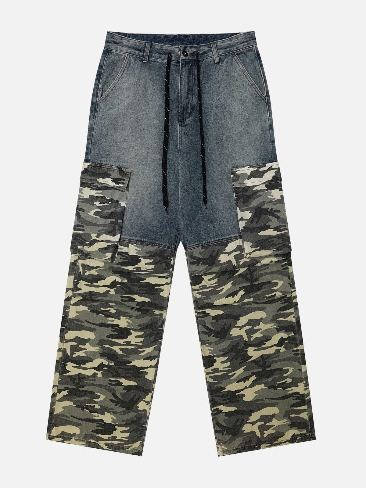 TALISHKO Camouflage Patchwork Jeans