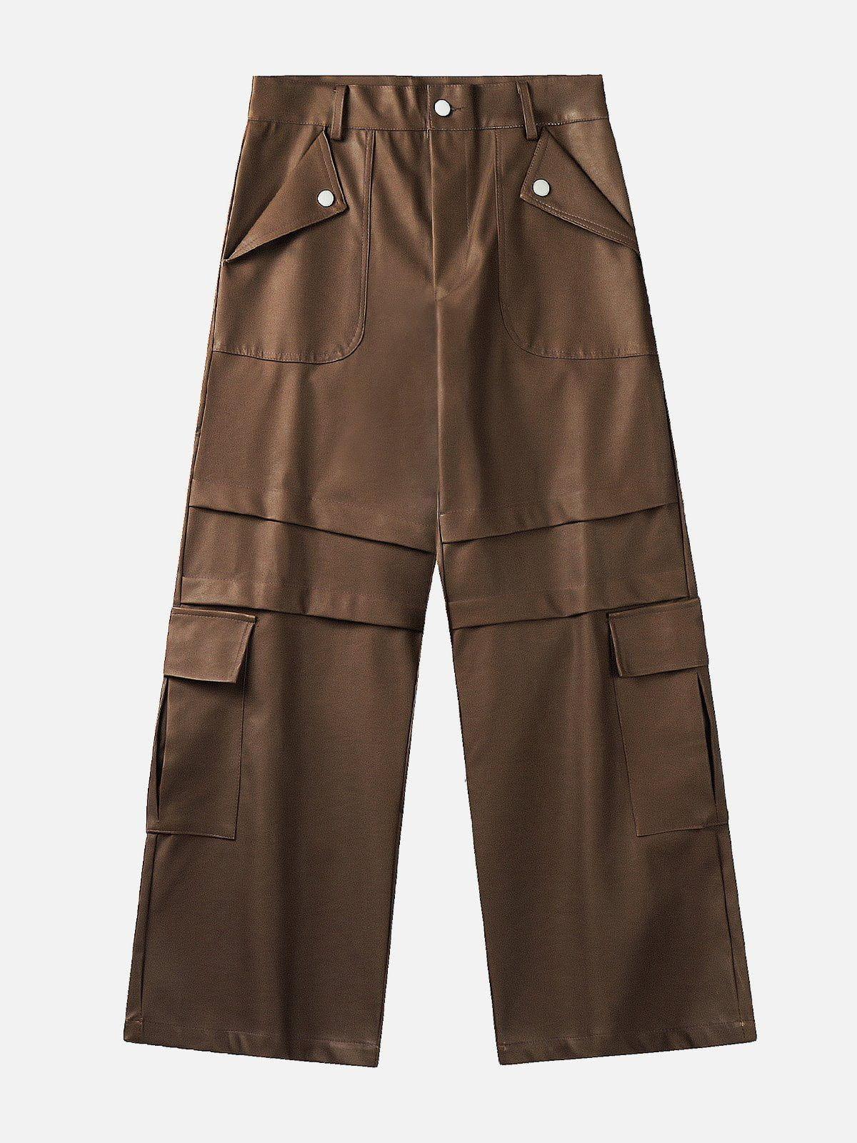 TALISHKO Faux Leather Cargo Pants