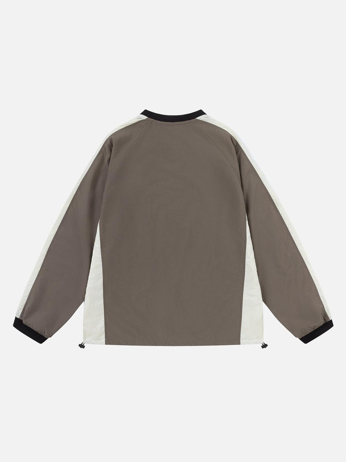 TALISHKO Retro Patchwork Long-Sleeved T-Shirt