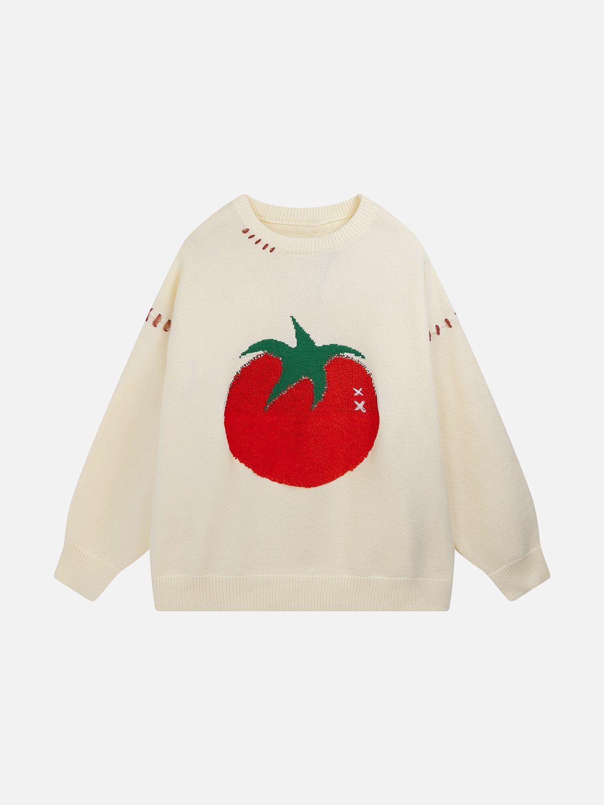 TALISHKO Tomato Jacquard Sweater