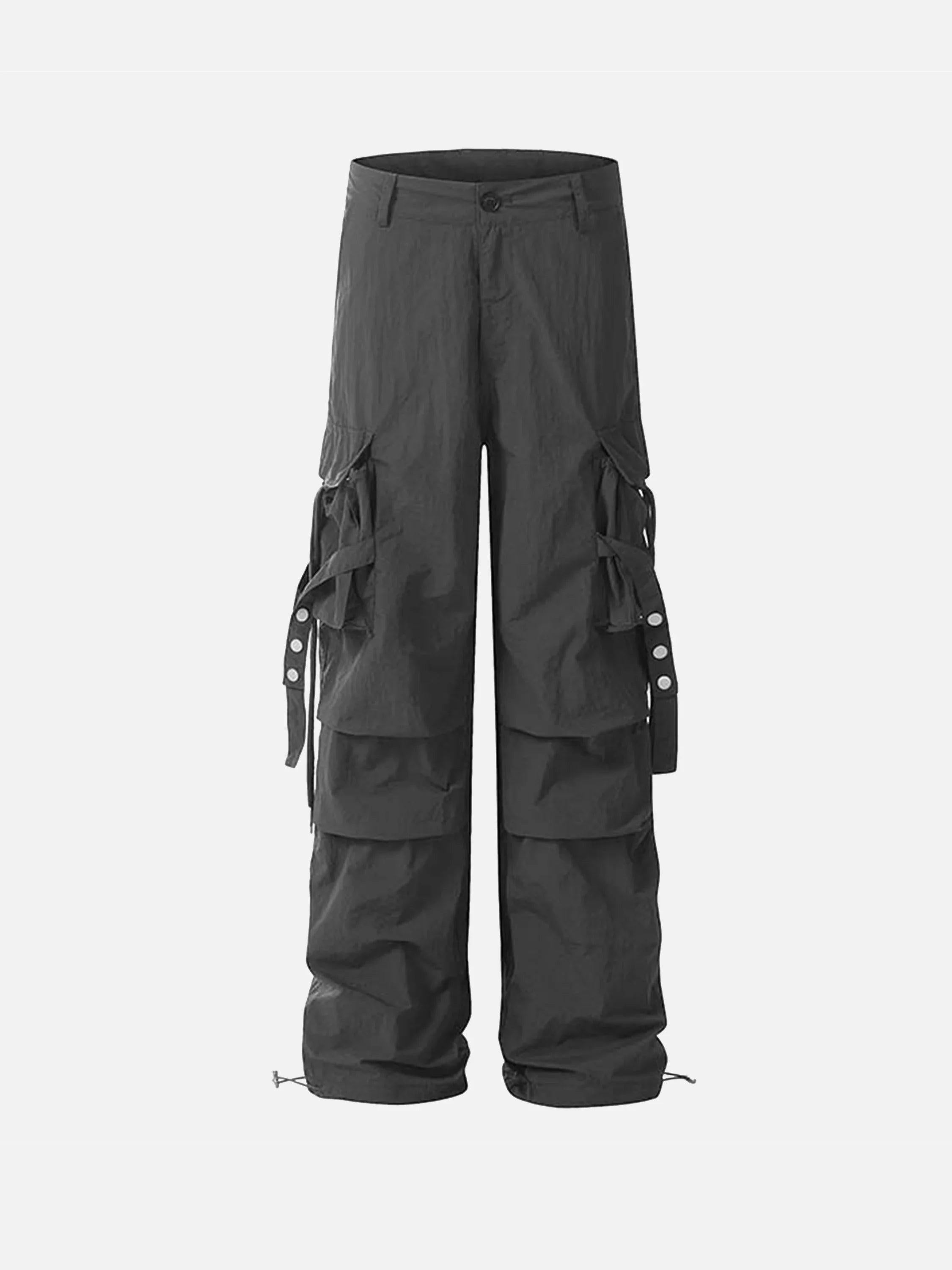 TALISHKO Pleated Bandage Drawstring Cargo Pants