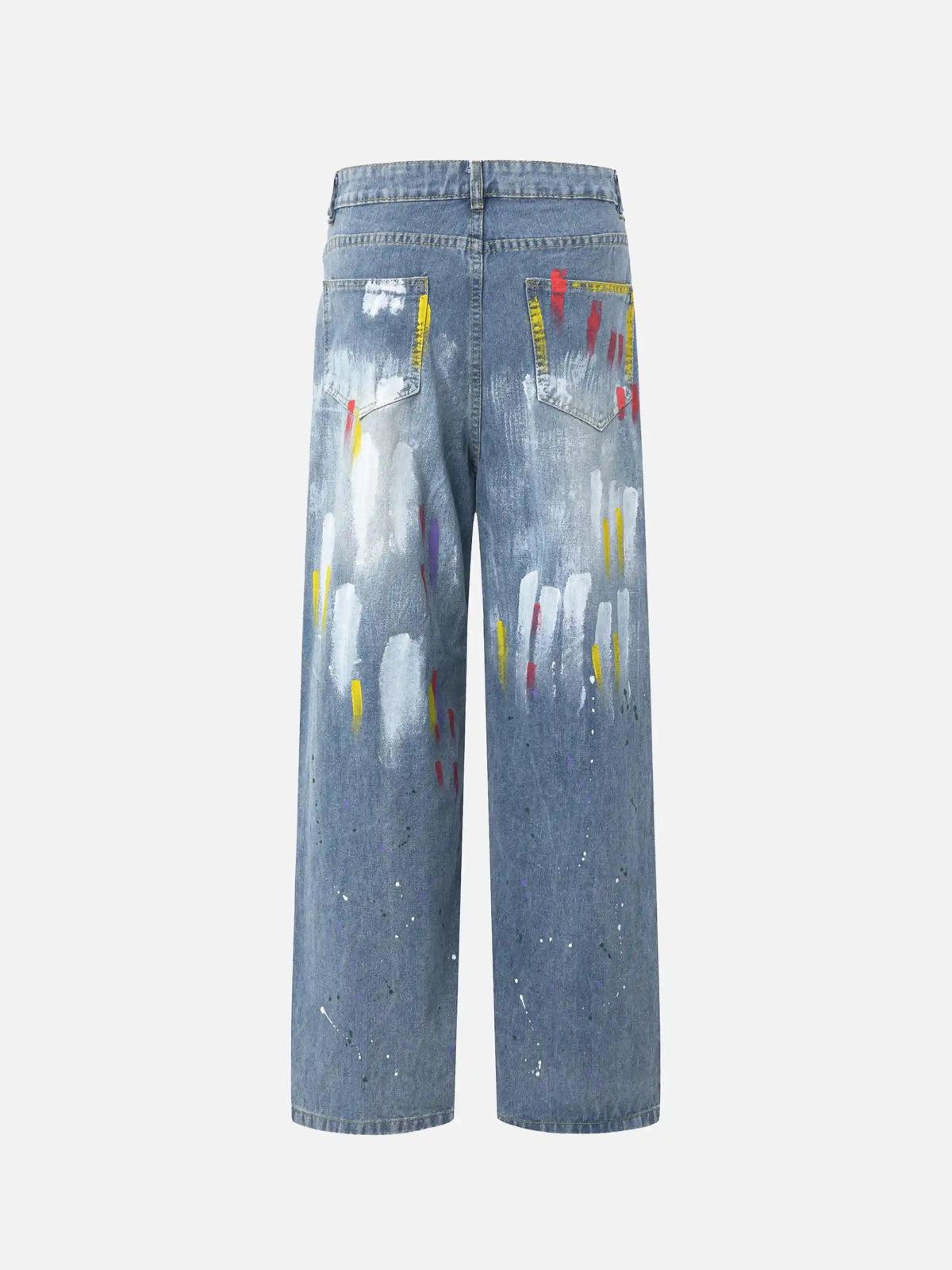 TALISHKO American Hip-Hop Painted Personalized Jeans