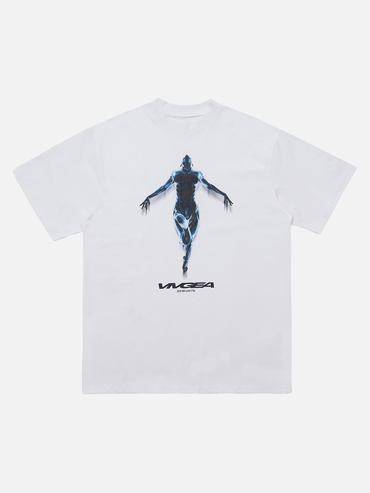TALISHKO Sci-Fi Metal Silhouette Loose Oversize T-Shirt