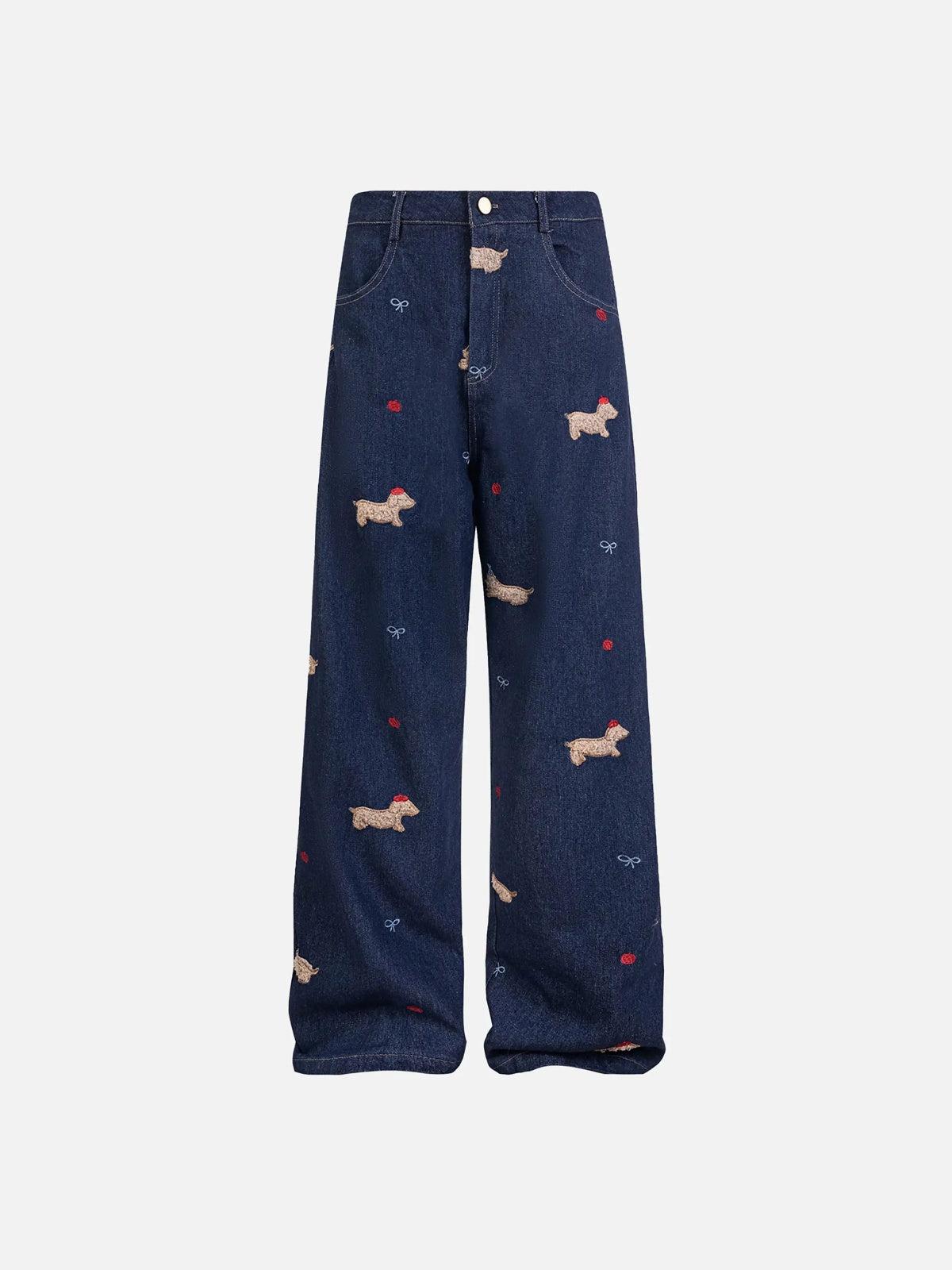 TALISHKO Puppy Embroidered Jeans
