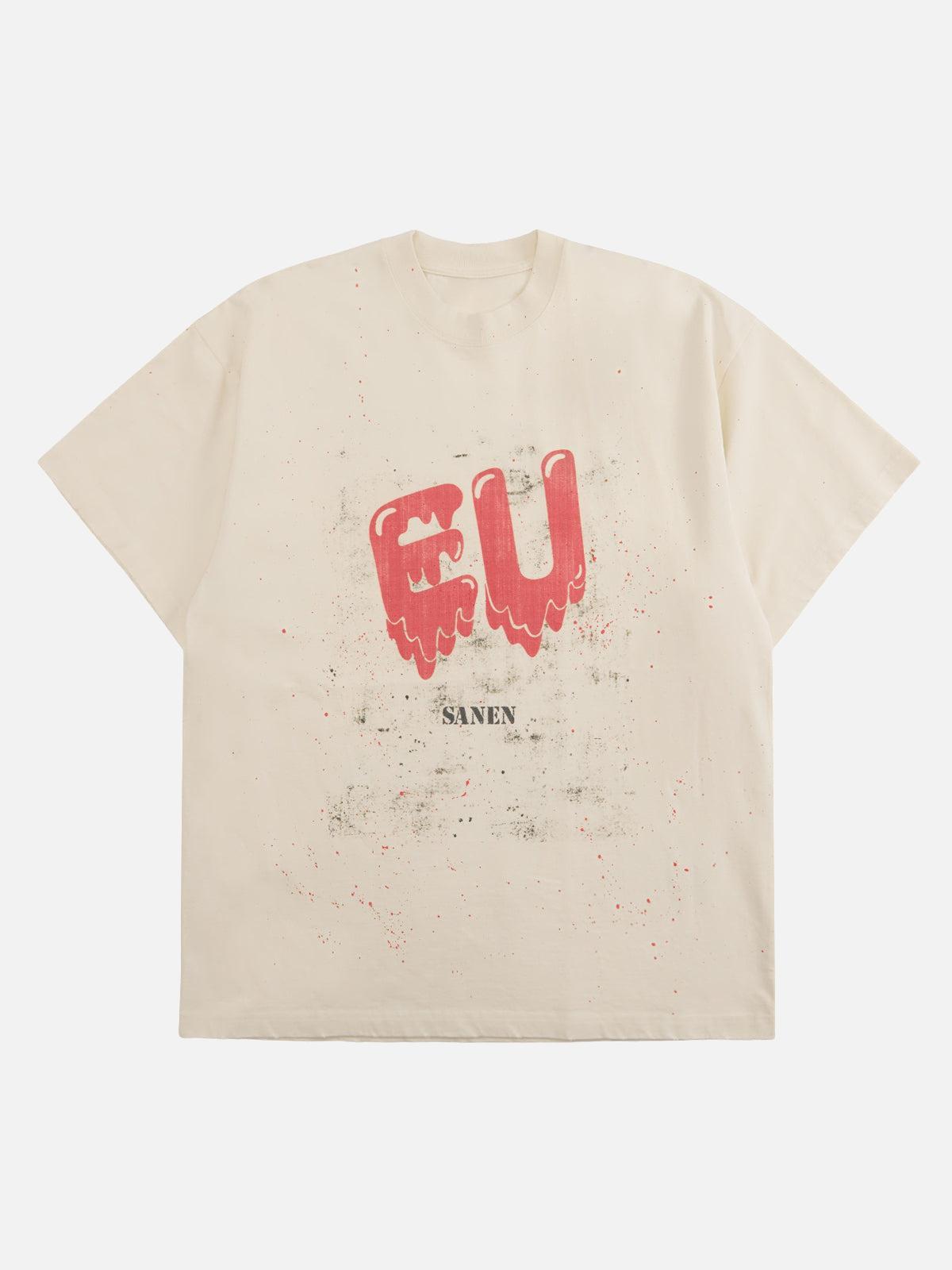 TALISHKO Retro Washed Dissolved Heart T-Shirt