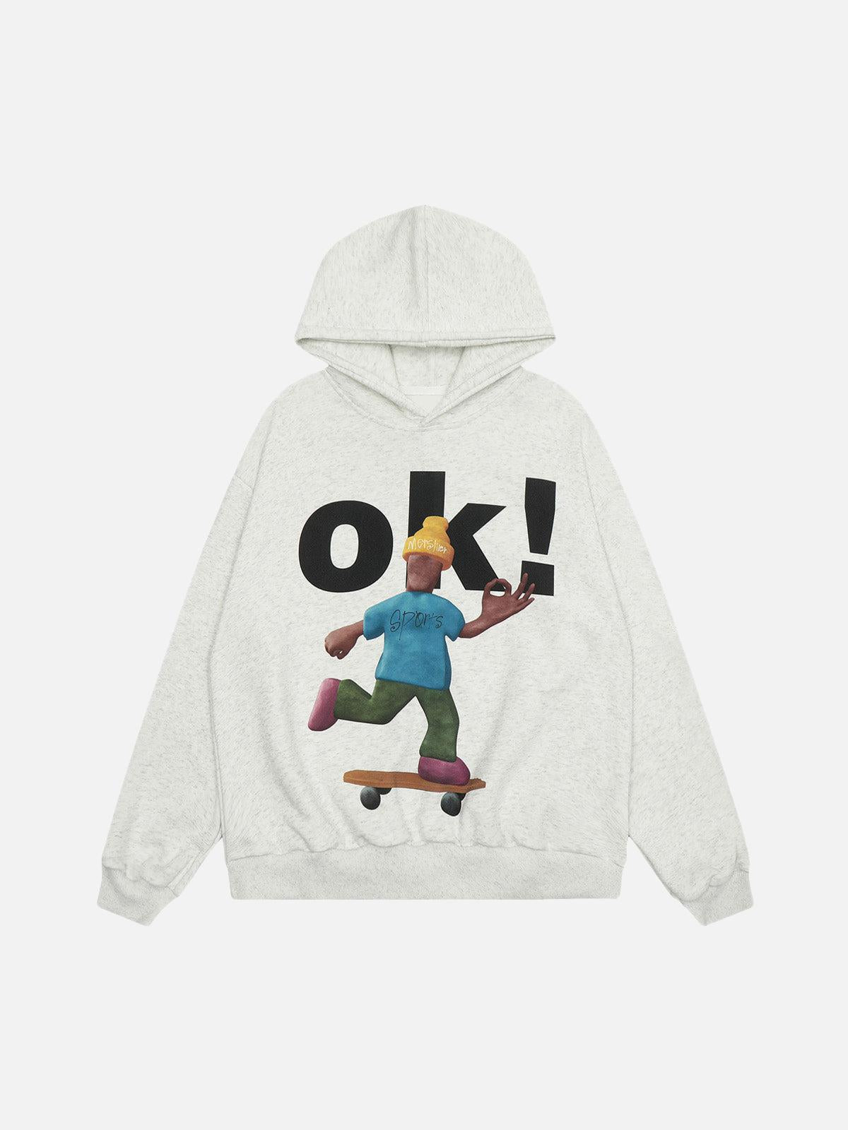 TALISHKO Skateboard Character Printed Hoodie
