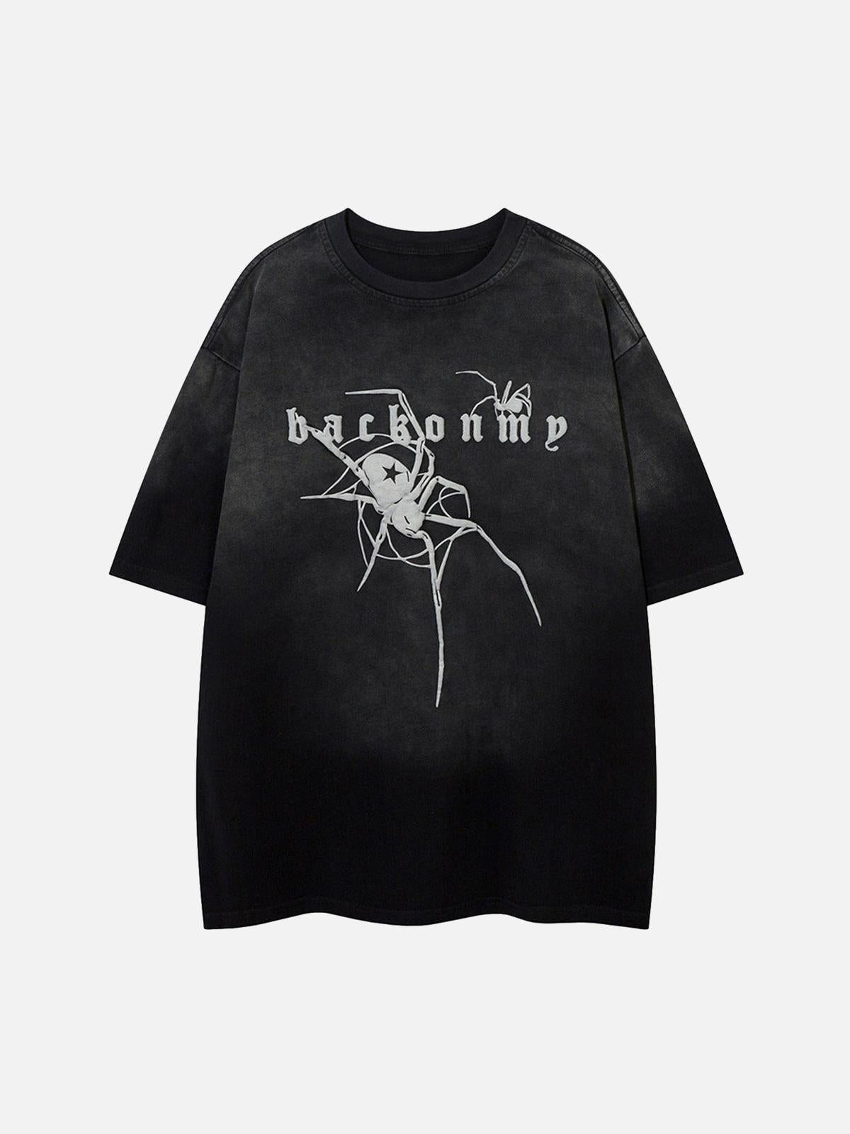 TALISHKO Retro High Street Spider Pattern Foam T-Shirt